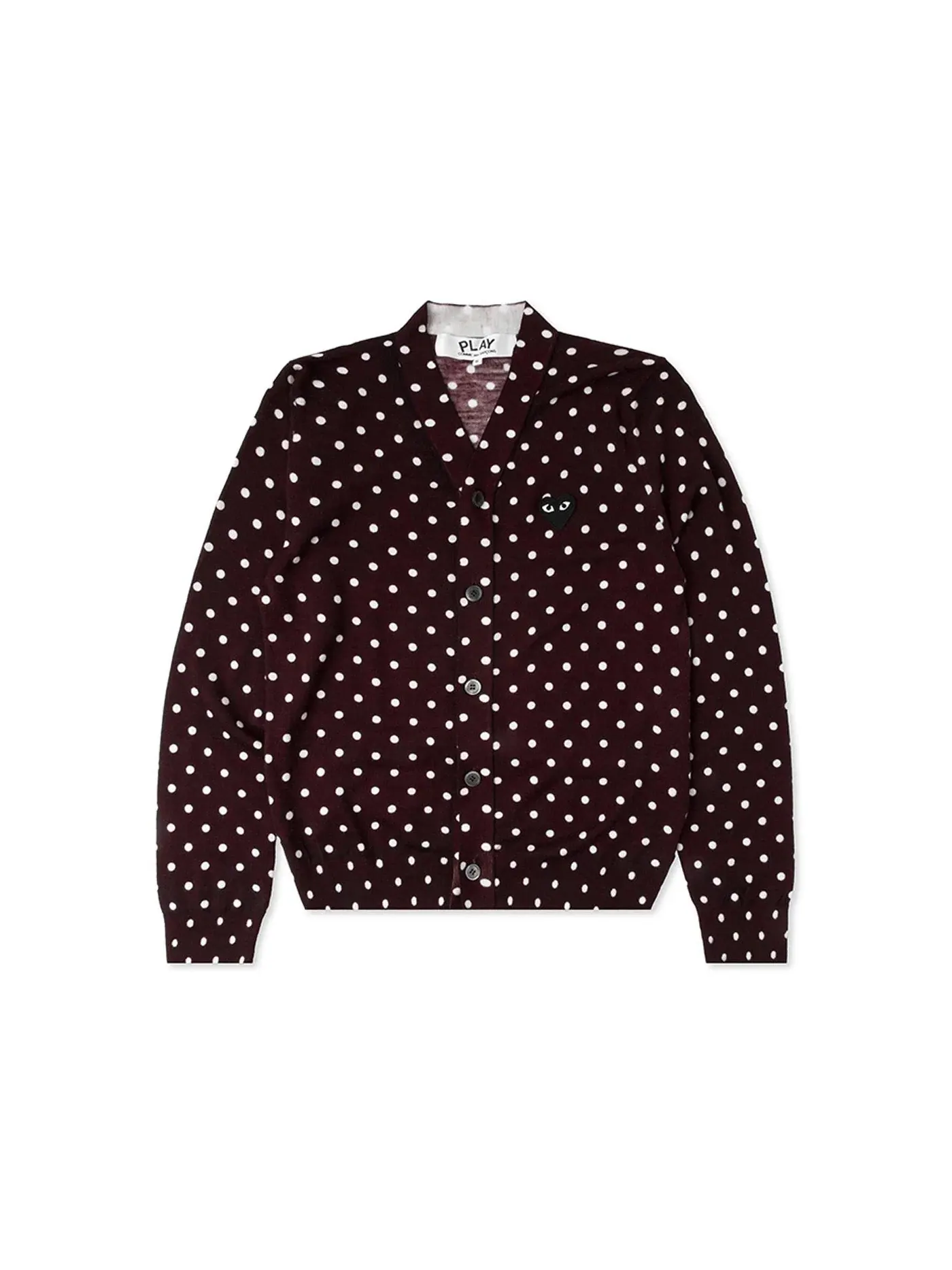 Женский кардиган-свитер с принтом Polka Dot Comme des Garcons PLAY — изображение 1 из 2, бордовый