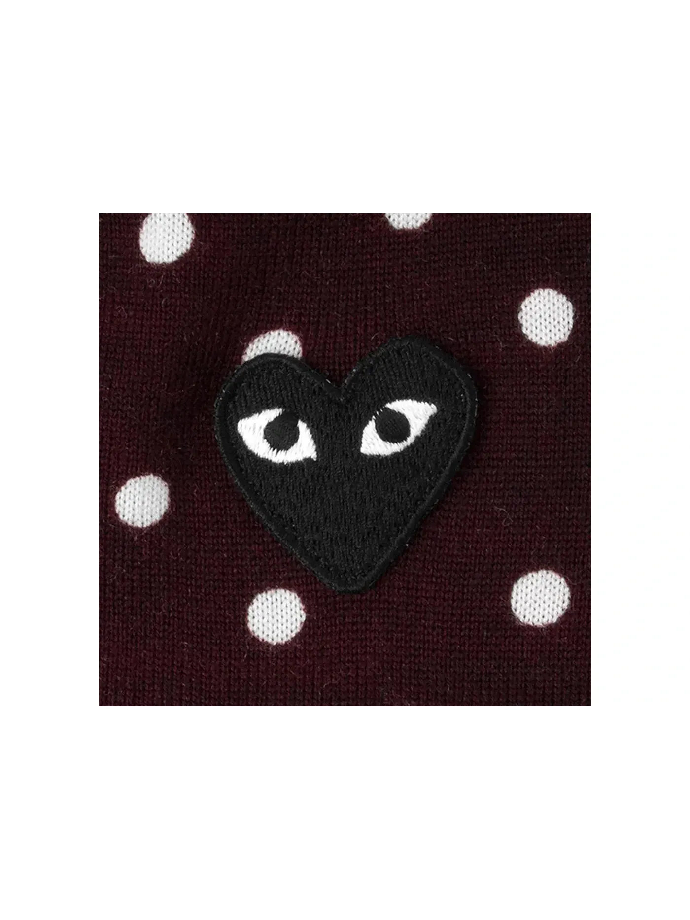 Женский кардиган-свитер с принтом Polka Dot Comme des Garcons PLAY — изображение 2 из 2, бордовый