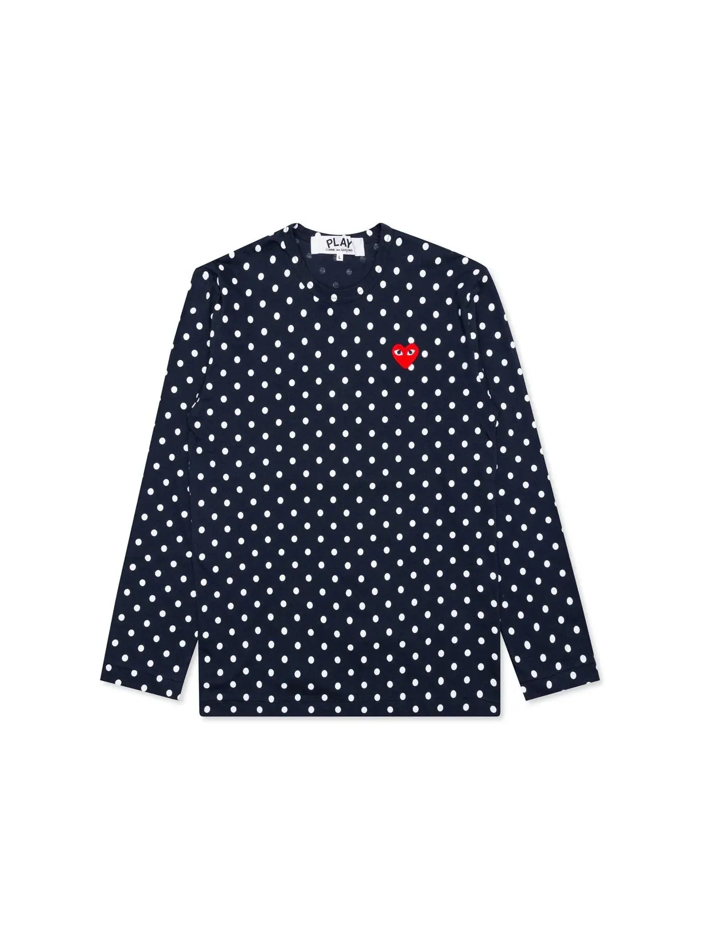 Детская футболка с длинным рукавом с принтом Comme des Garcons PLAY — изображение 1 из 2, темно-синий
