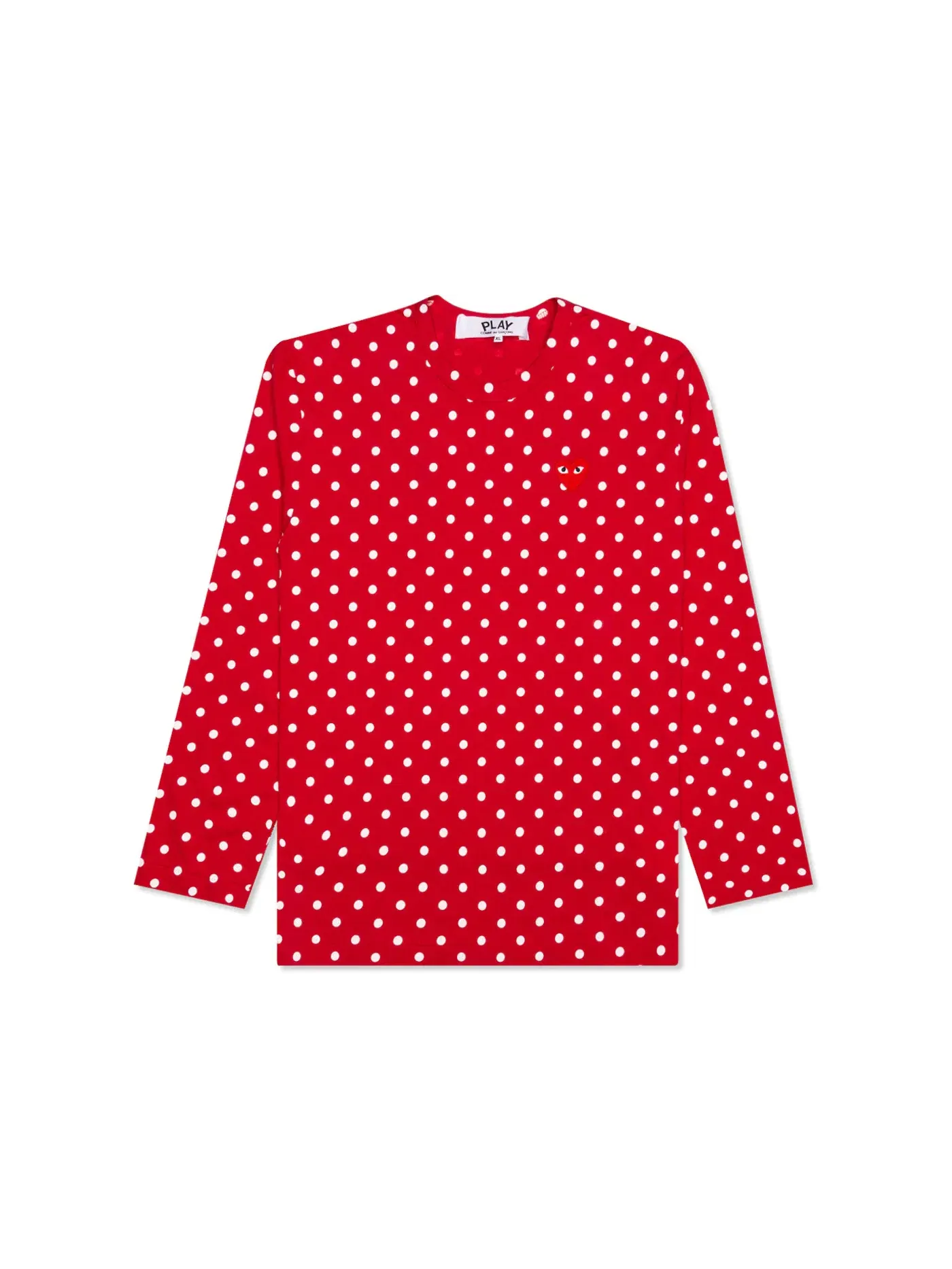 Женская футболка с длинным рукавом с принтом Comme des Garcons PLAY T-shirt — изображение 1 из 2, красный