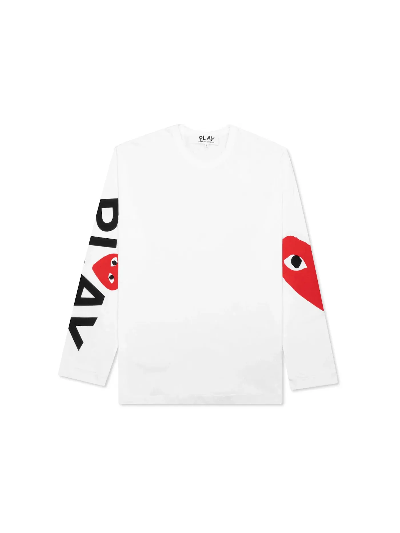 Детская футболка с длинным рукавом с принтом Red Big Heart Comme des Garcons PLAY — изображение 1 из 3, белый