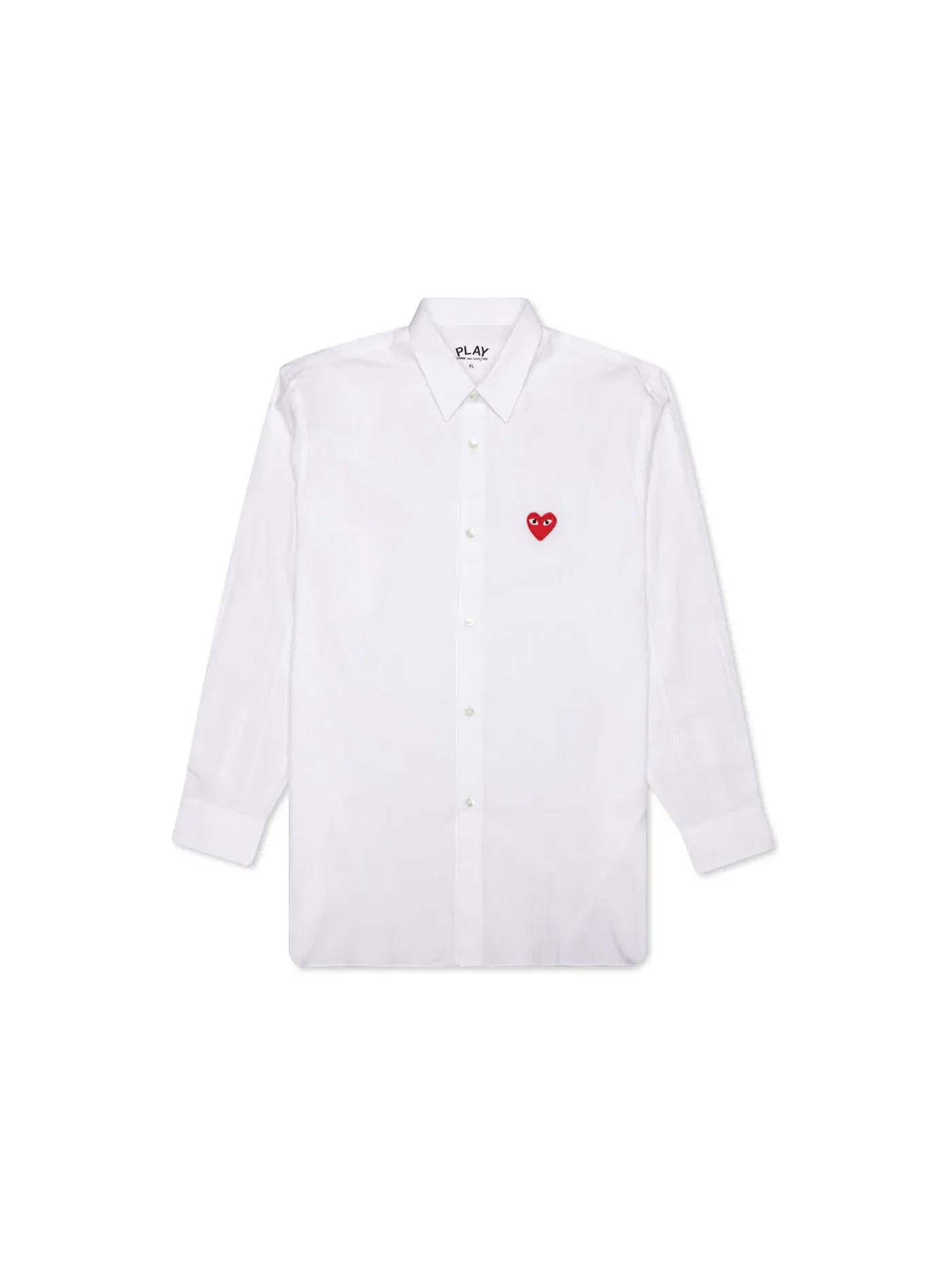 Унисекс рубашка с принтом Comme des Garcons PLAY — изображение 1 из 2, белый