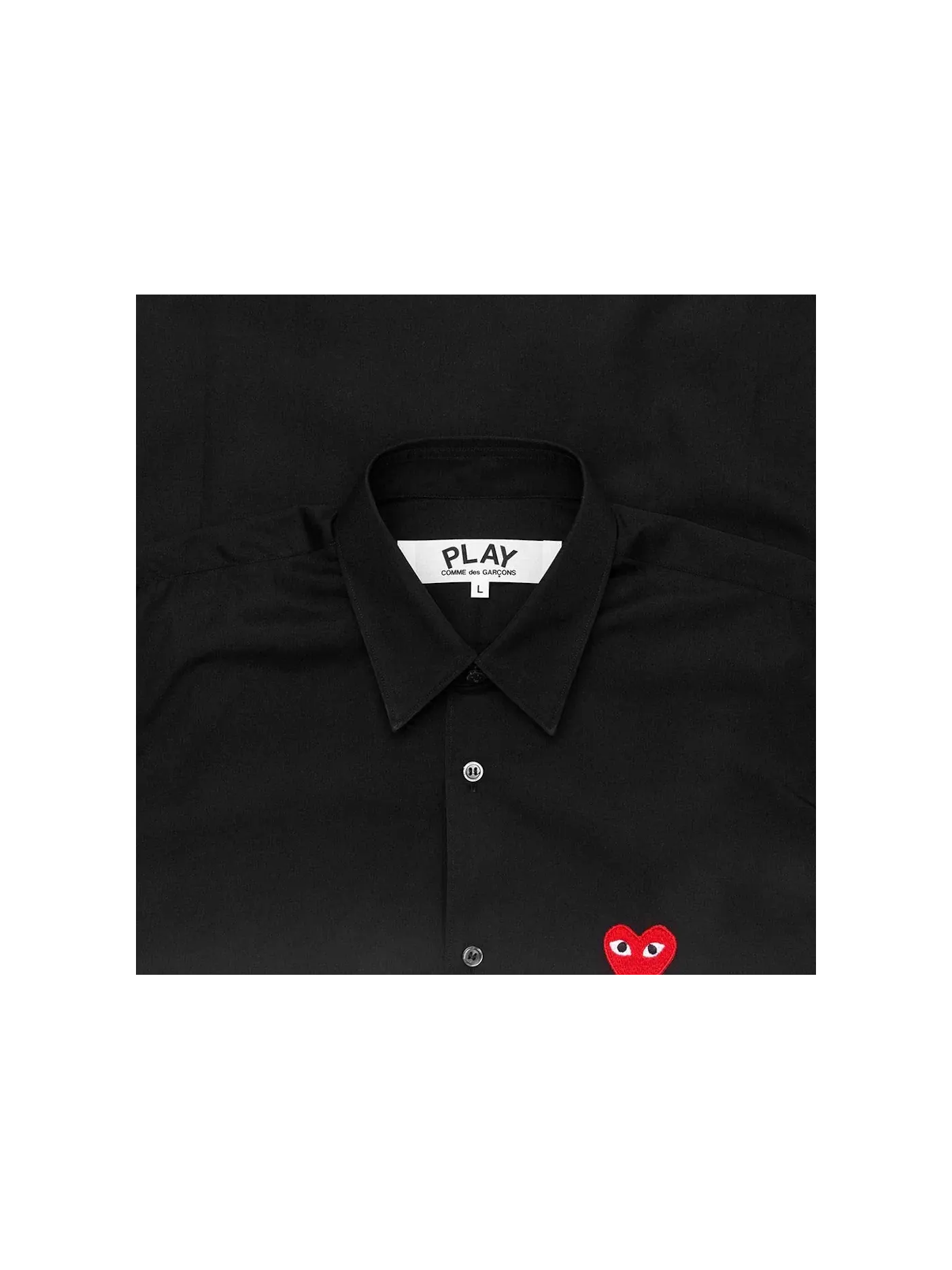 Унисекс рубашка с эмблемой Red Emblem Comme des Garcons PLAY — изображение 2 из 2, черный