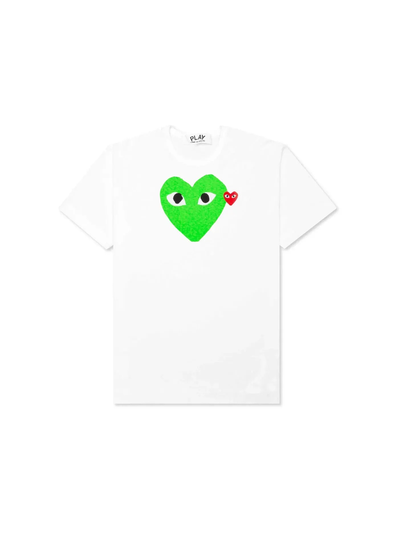 Детская футболка с принтом Red Emblem Heart Comme des Garcons PLAY — изображение 1 из 2, белый/зеленый