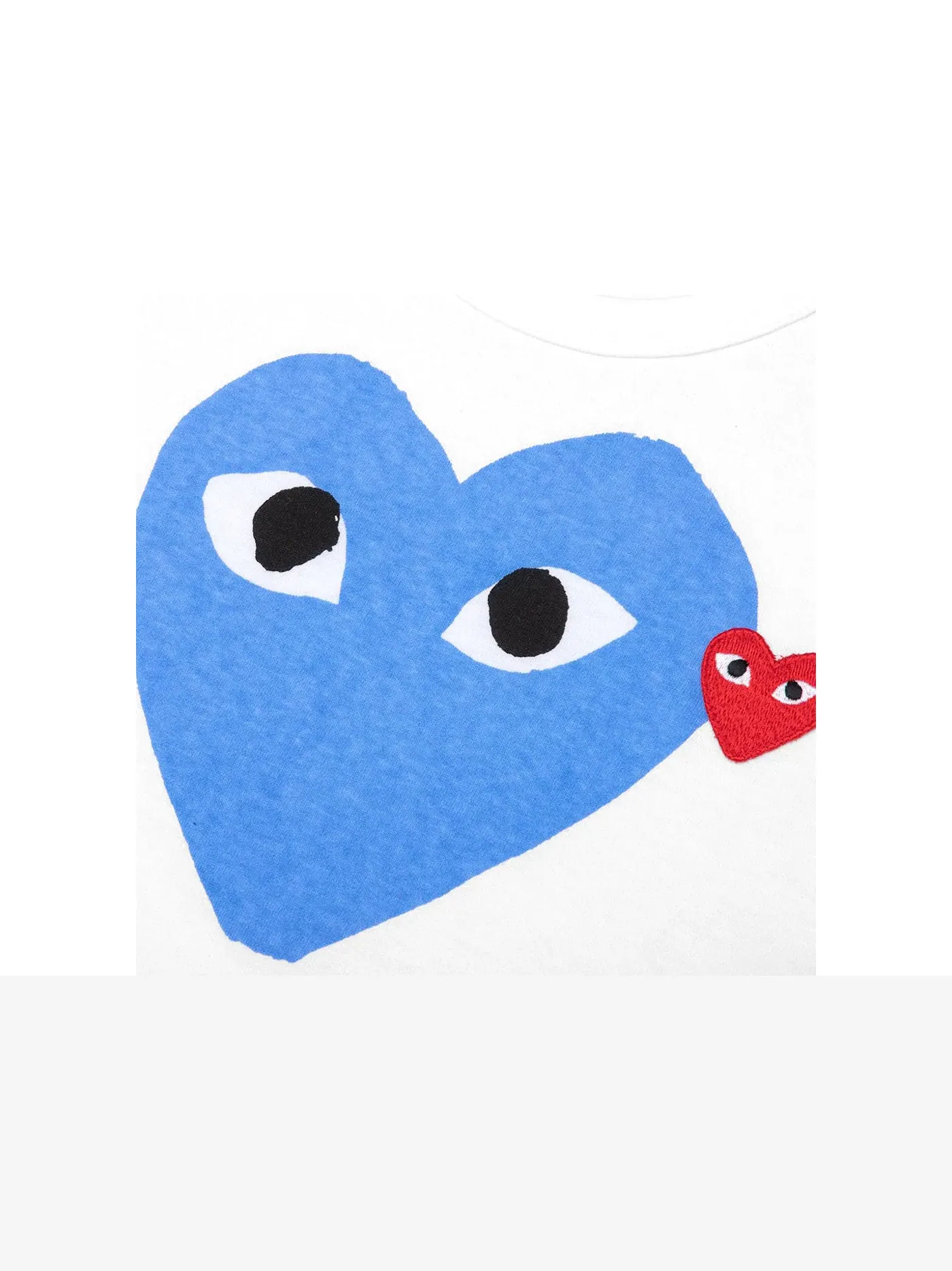 Унисекс футболка хлопковая с принтом T-shirt Comme des Garcons PLAY — изображение 2 из 2, белый/синий