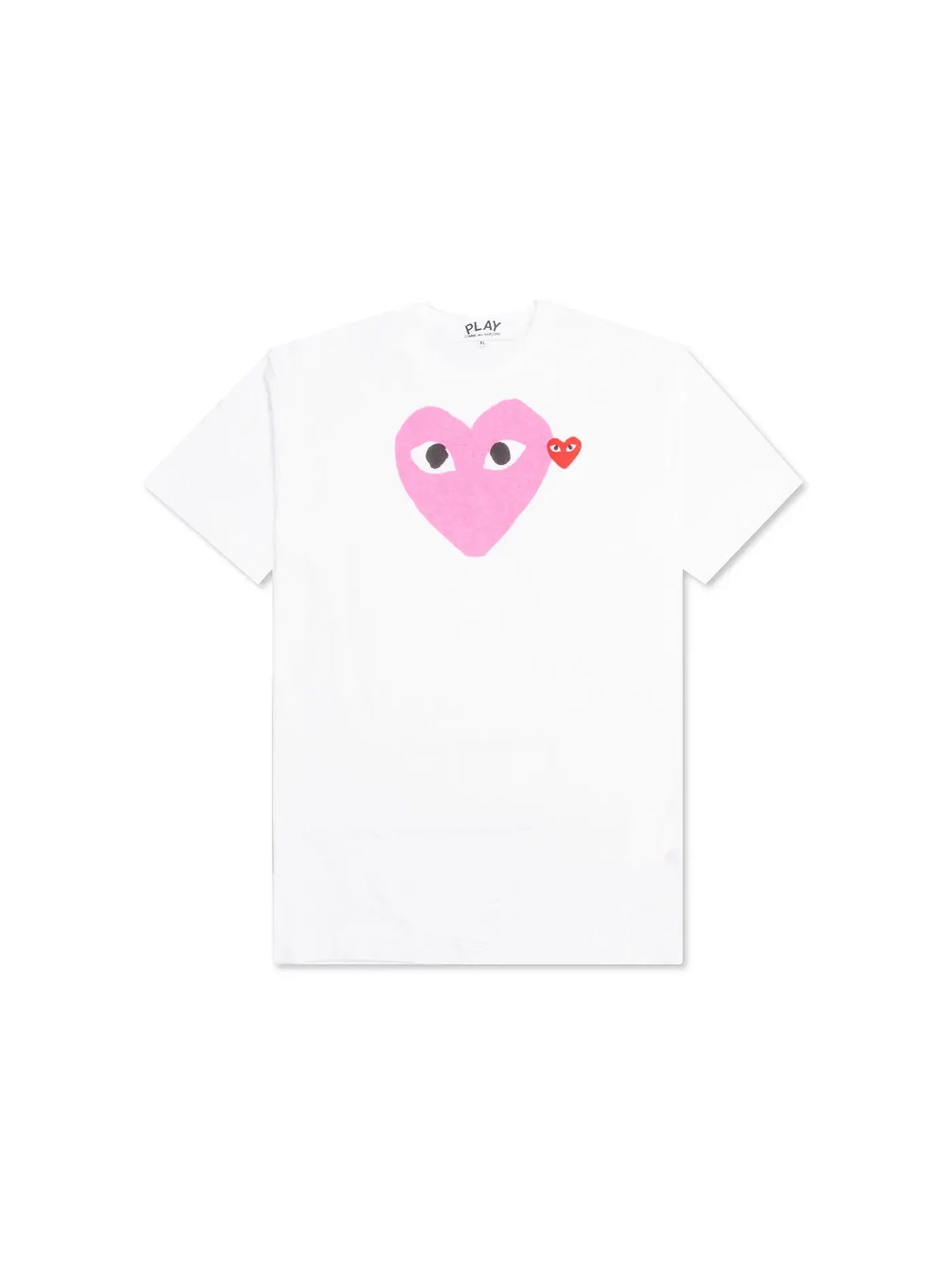 Детская футболка с принтом Red Emblem Heart Comme des Garcons PLAY — изображение 1 из 2, белый розовый