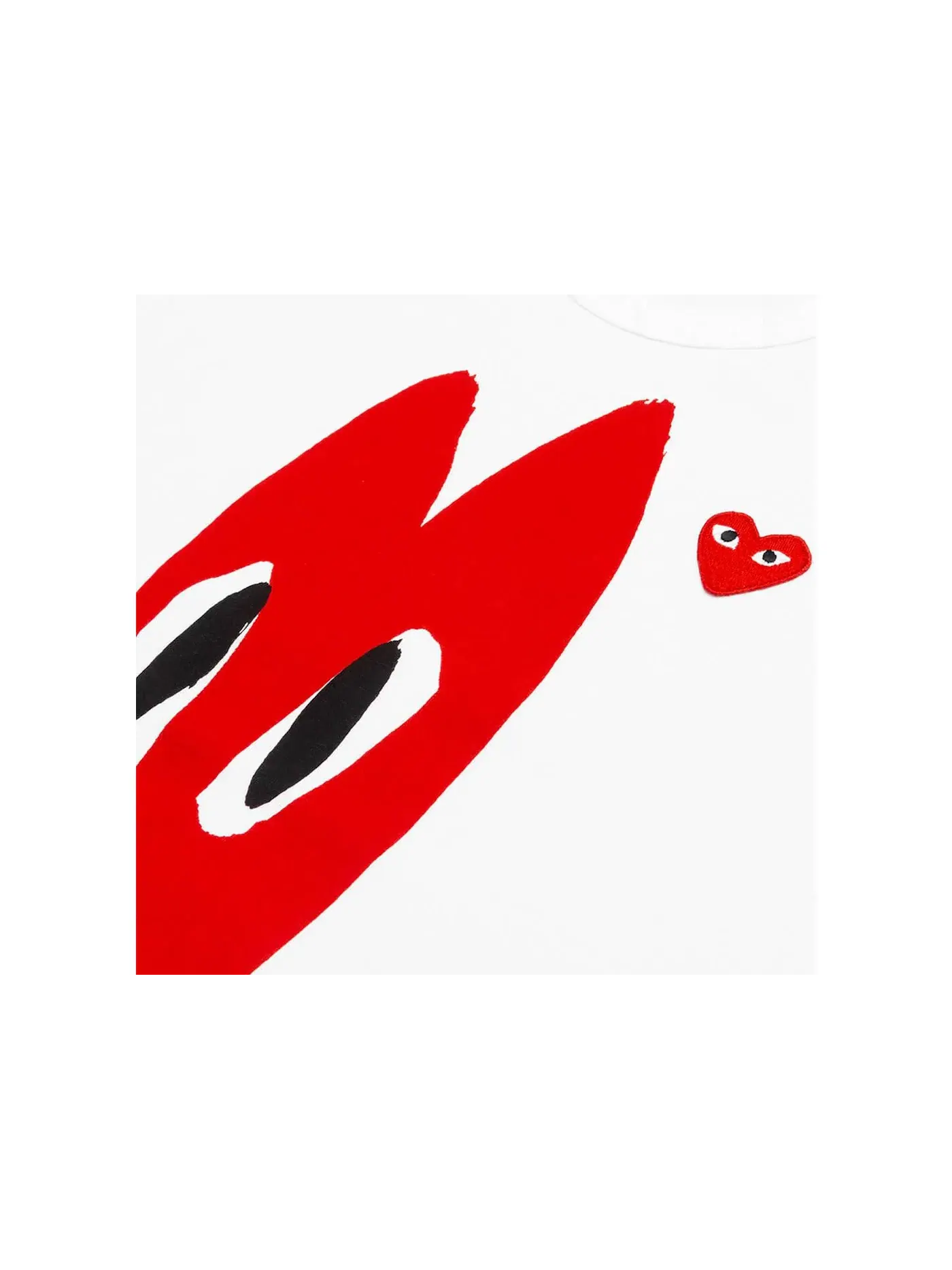 Футболка с длинным рукавом с принтом Red Emblem Long Heart Comme des Garcons PLAY — изображение 2 из 2, белый