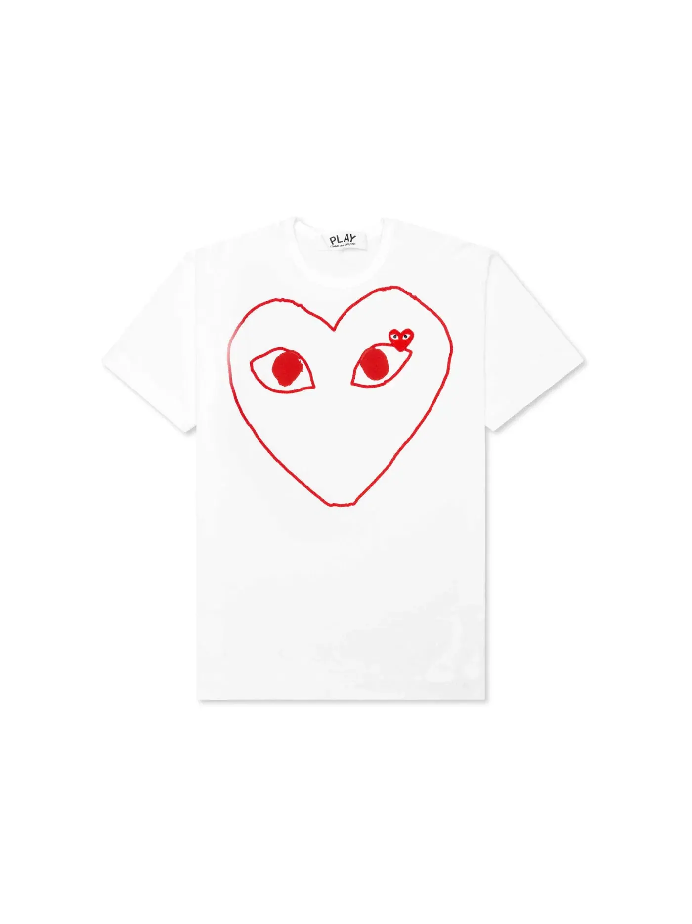 Футболка с принтом Red Emblem Outline Comme des Garcons PLAY — изображение 1 из 2, белый