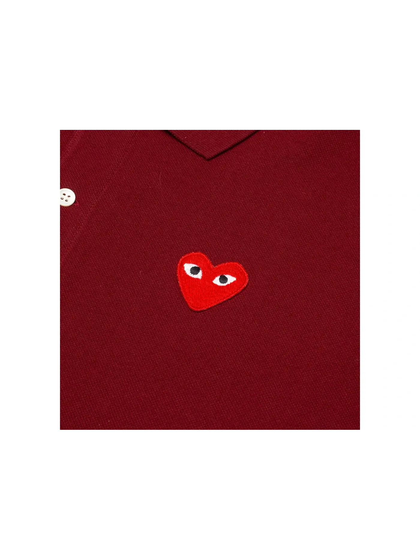 Унисекс рубашка-поло с эмблемой Comme des Garcons PLAY — изображение 2 из 2, бордовый