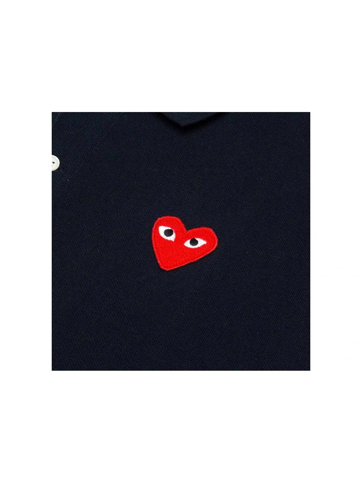 Футболка-поло с принтом Polo Comme des Garcons PLAY — изображение 2 из 2, темно-синий
