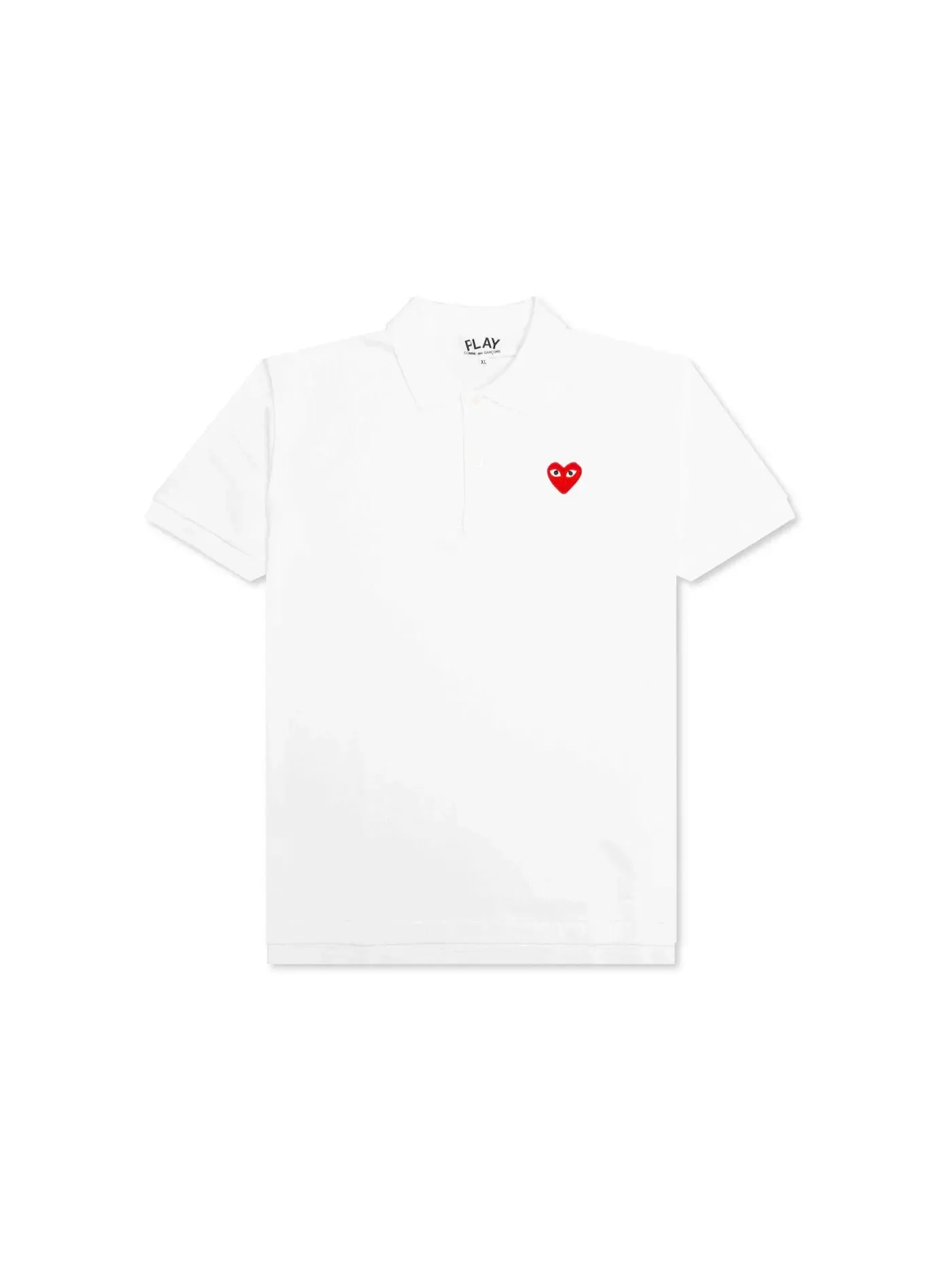 Унисекс футболка поло с принтом Polo Comme des Garcons PLAY — изображение 1 из 2, белый