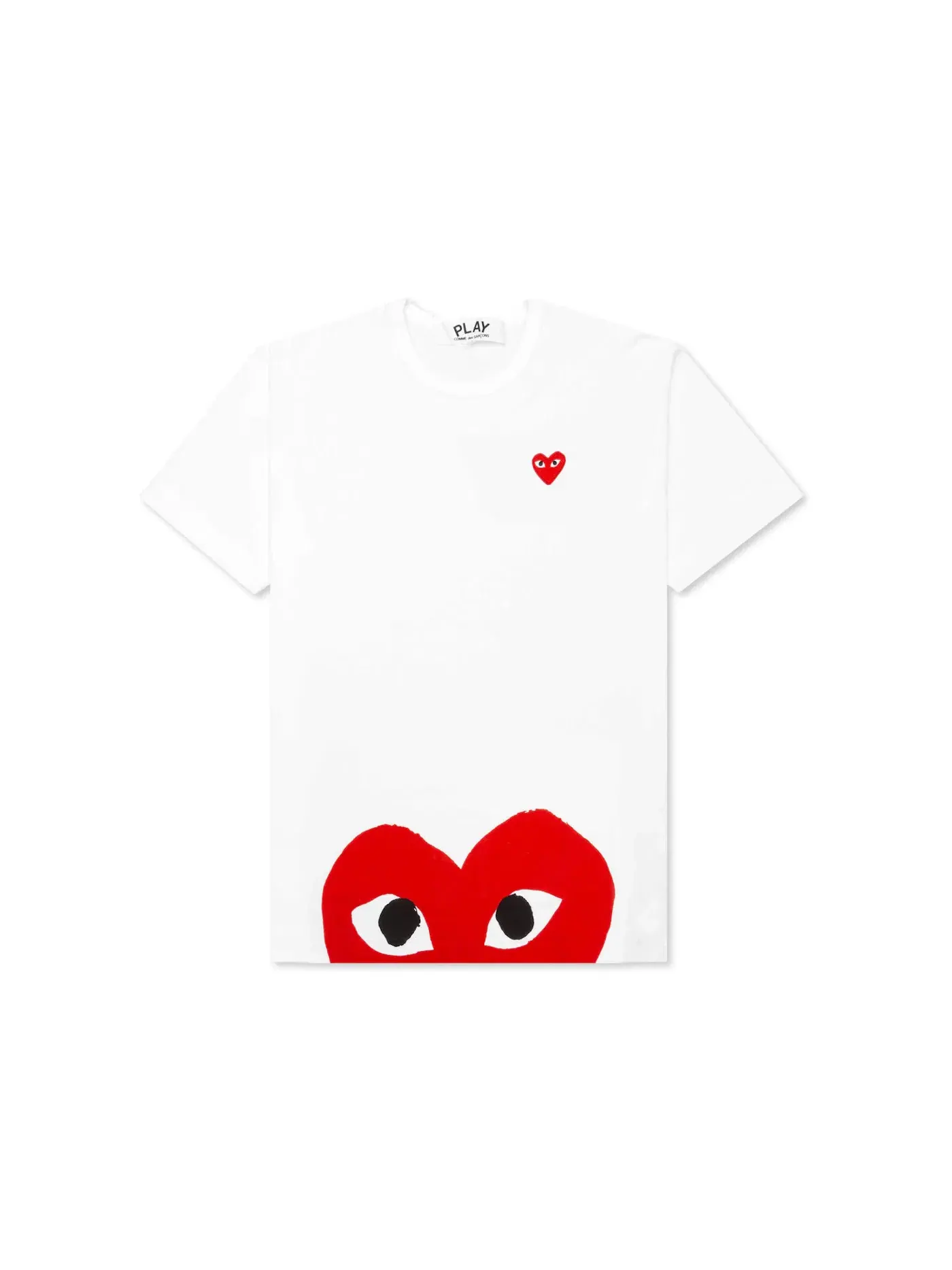 Футболка с принтом Red Half Heart Comme des Garcons PLAY — изображение 1 из 3, белый