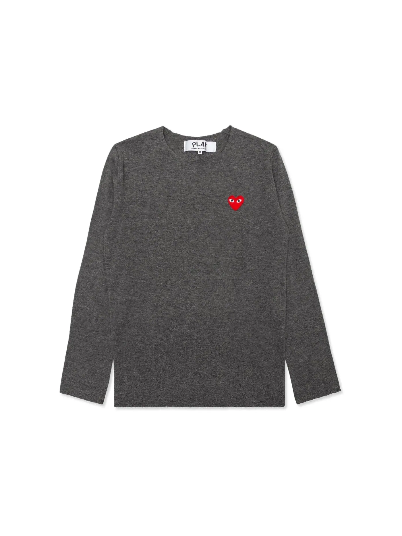 Детский свитер с принтом красного сердца Sweater Comme des Garcons PLAY — изображение 1 из 2, серый