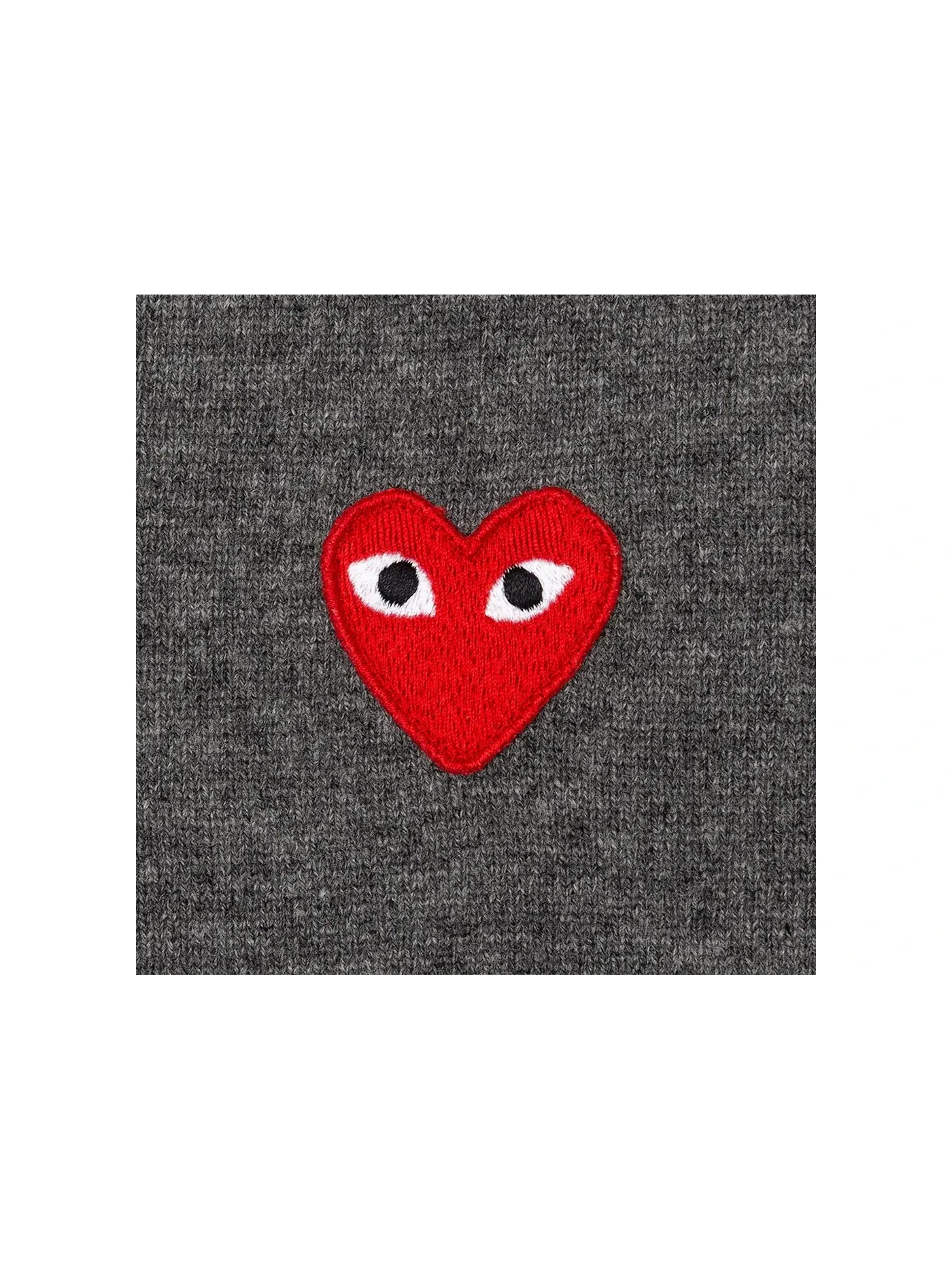 Детский свитер с принтом красного сердца Sweater Comme des Garcons PLAY — изображение 2 из 2, серый