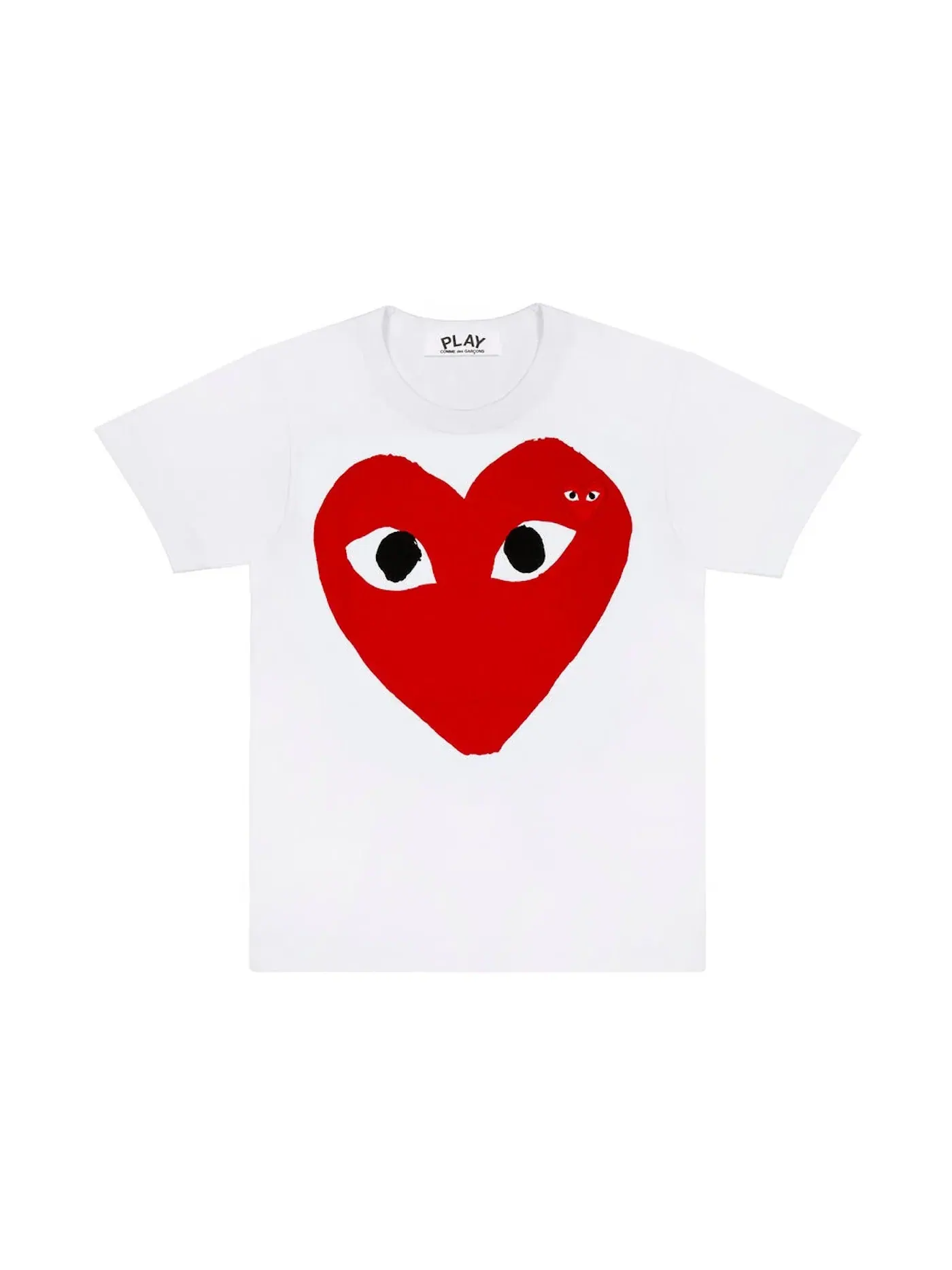 Унисекс футболка с принтом Red Heart Emblem Comme des Garcons PLAY — изображение 1 из 1, белый