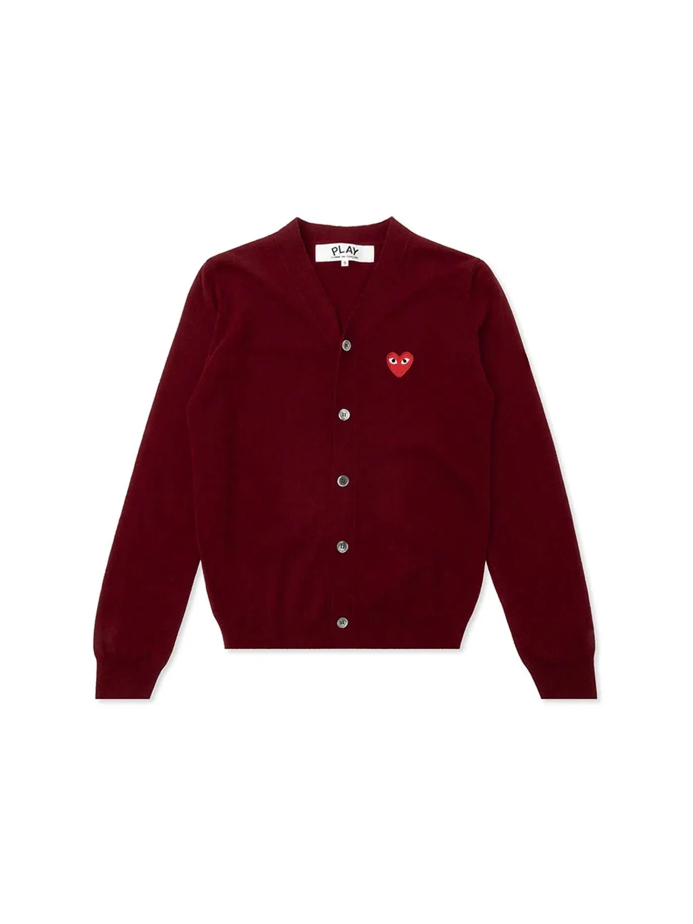 Унисекс-свитер с принтом Red Heart Comme des Garcons PLAY — изображение 1 из 2, бордовый