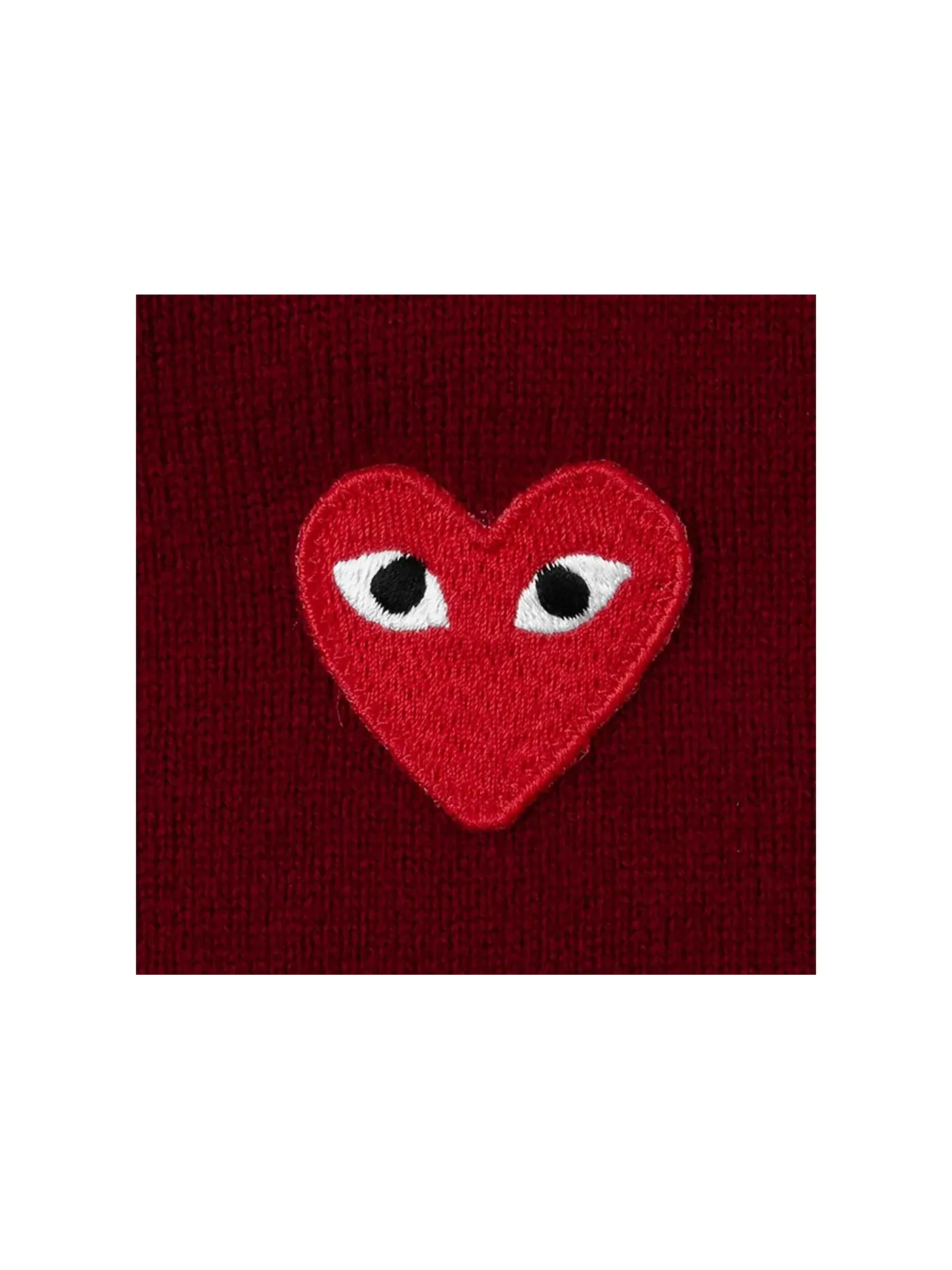 Унисекс-свитер с принтом Red Heart Comme des Garcons PLAY — изображение 2 из 2, бордовый