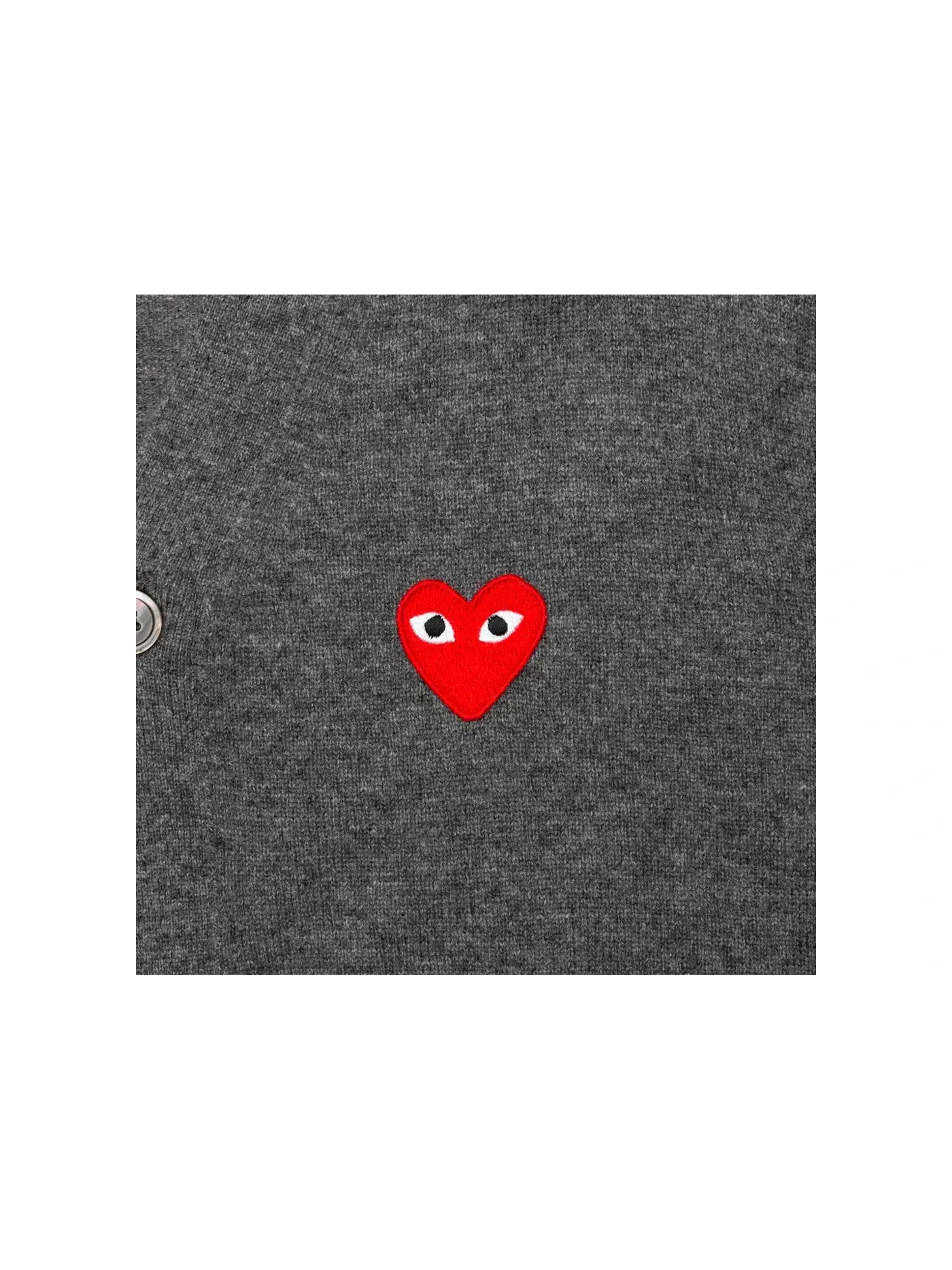 Детский кардиган-свитер с принтом Red Heart Sweater Comme des Garcons PLAY — изображение 2 из 2, серый