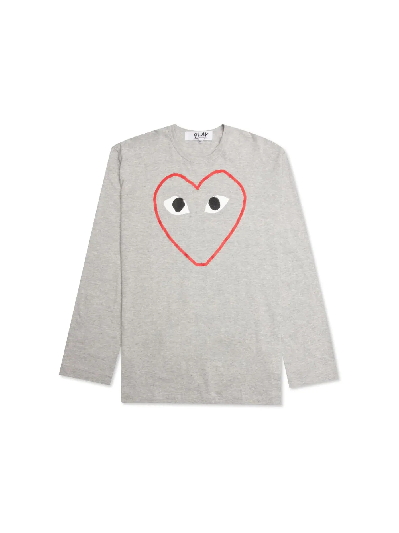 Футболка с длинным рукавом Comme des Garcons PLAY Red Heart Sketch — изображение 1 из 2, серый