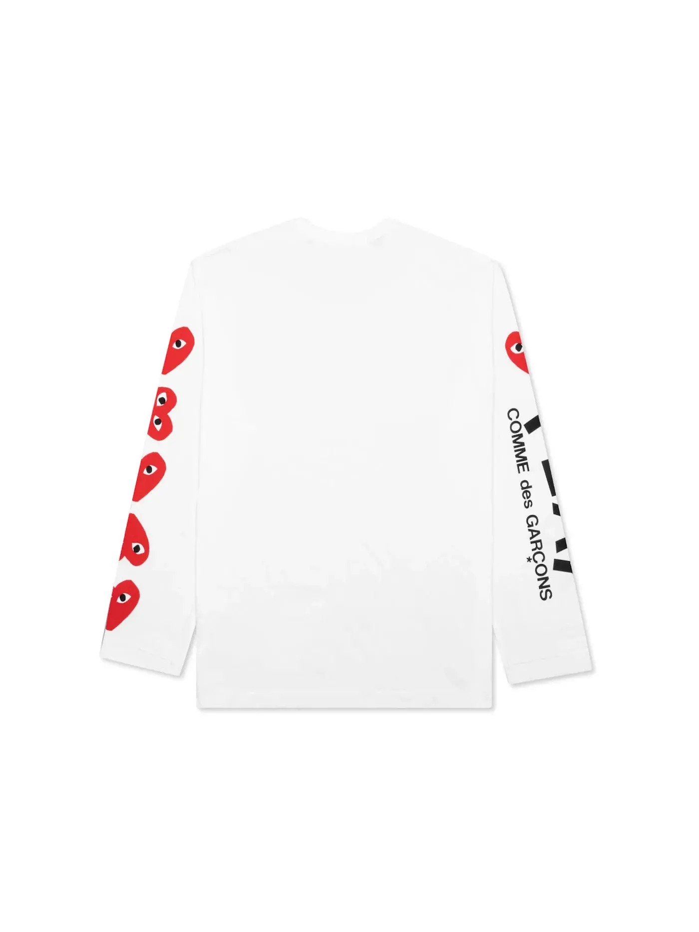 Белая футболка с длинным рукавом Red Multi Heart Comme des Garcons PLAY — изображение 2 из 3, белый
