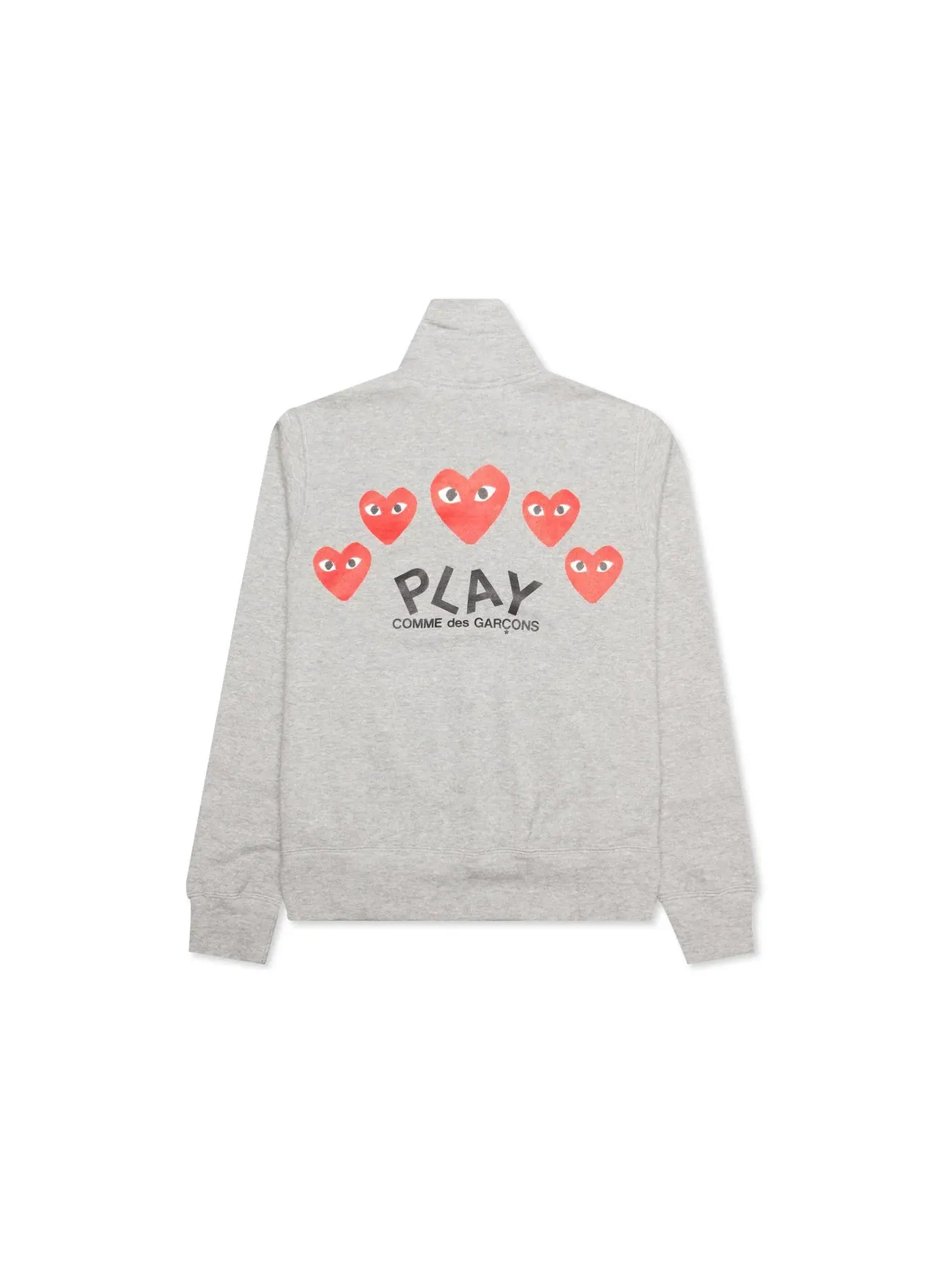 Унисекс толстовка на молнии с принтом Red Multi Heart Comme des Garcons PLAY — изображение 2 из 3, серый