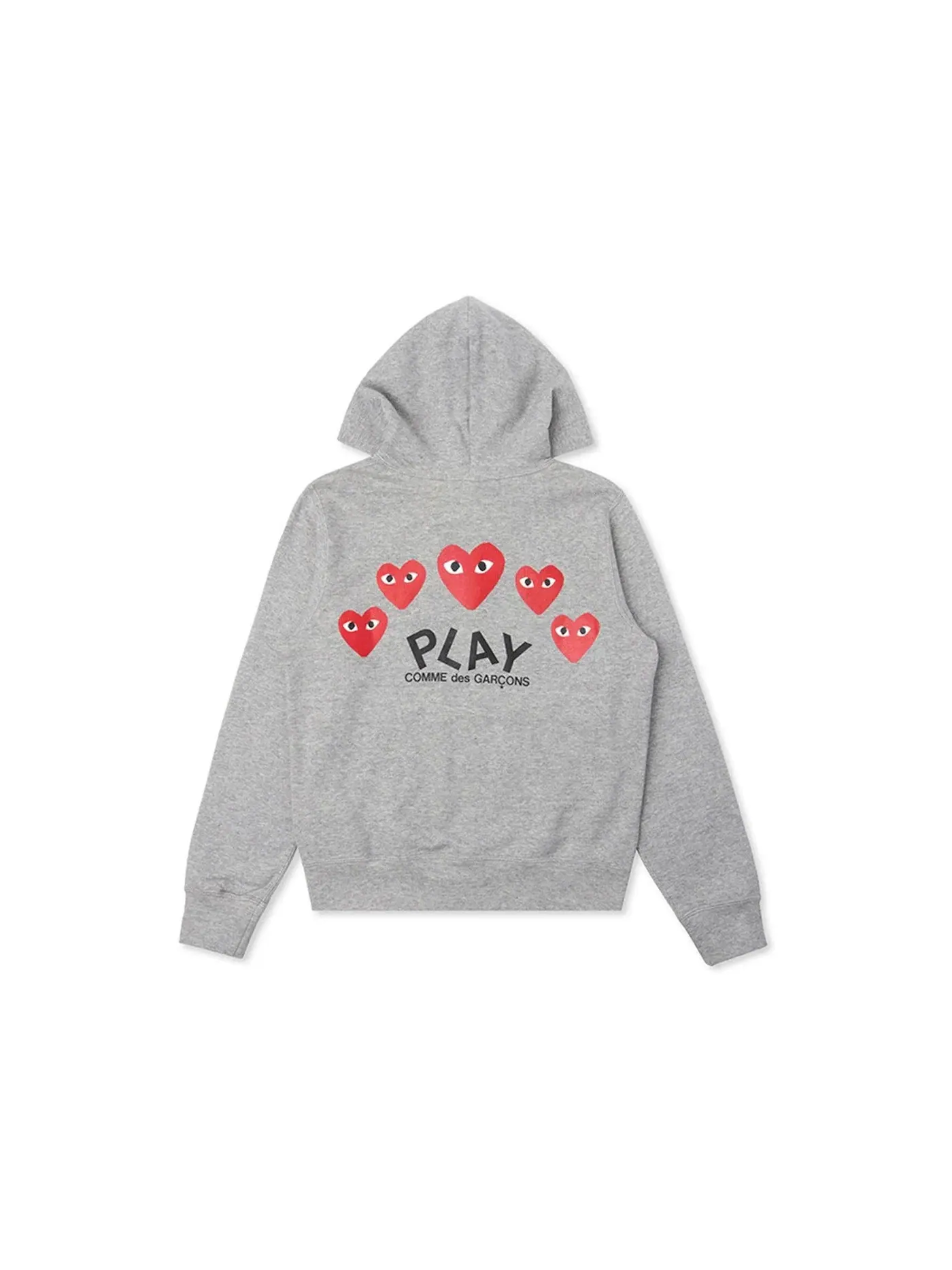 Детский худи с принтом Comme des Garcons PLAY Multi Heart — изображение 2 из 3, серый
