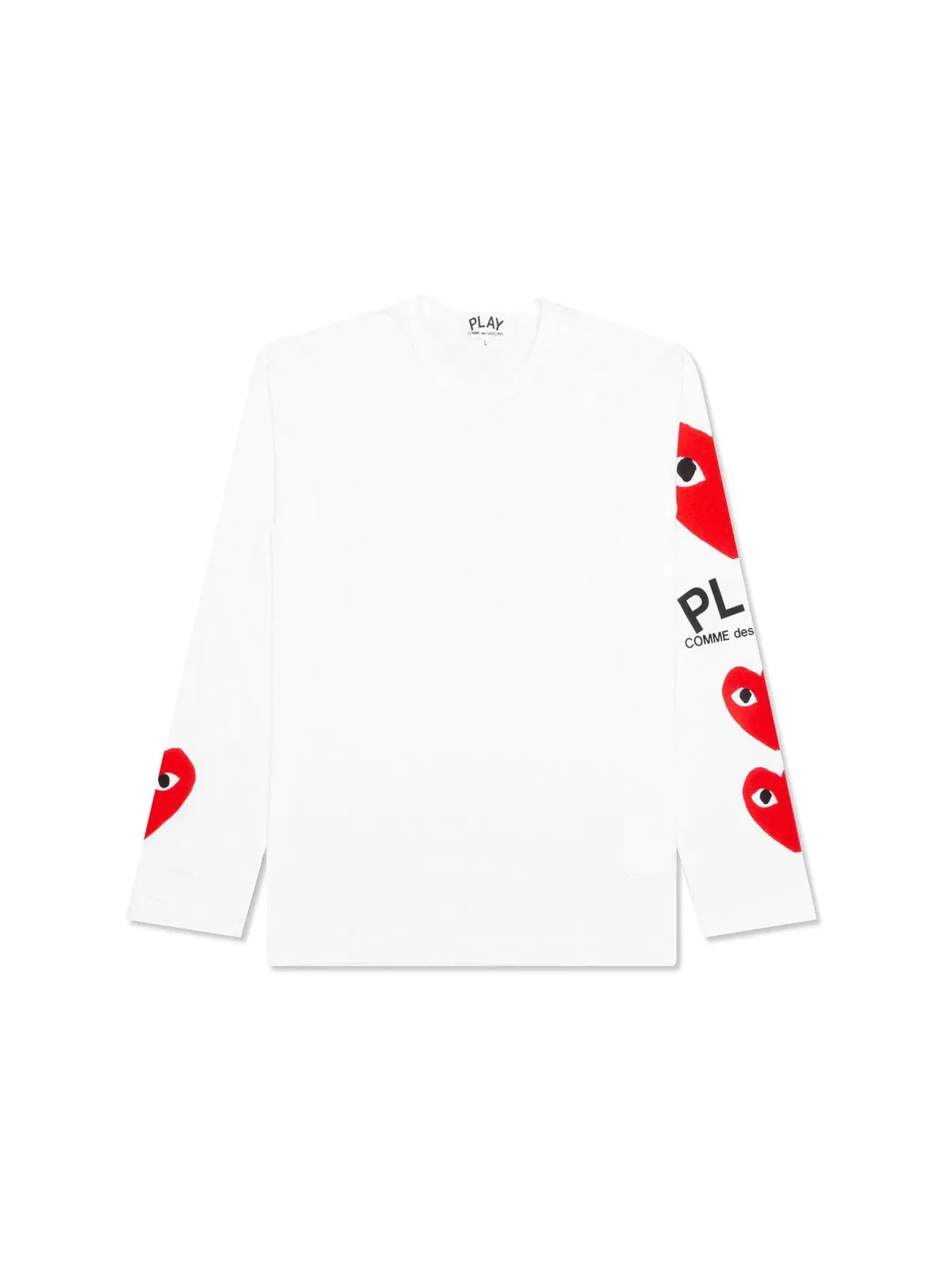 Детская футболка с принтом Comme des Garcons PLAY — изображение 1 из 3, белый