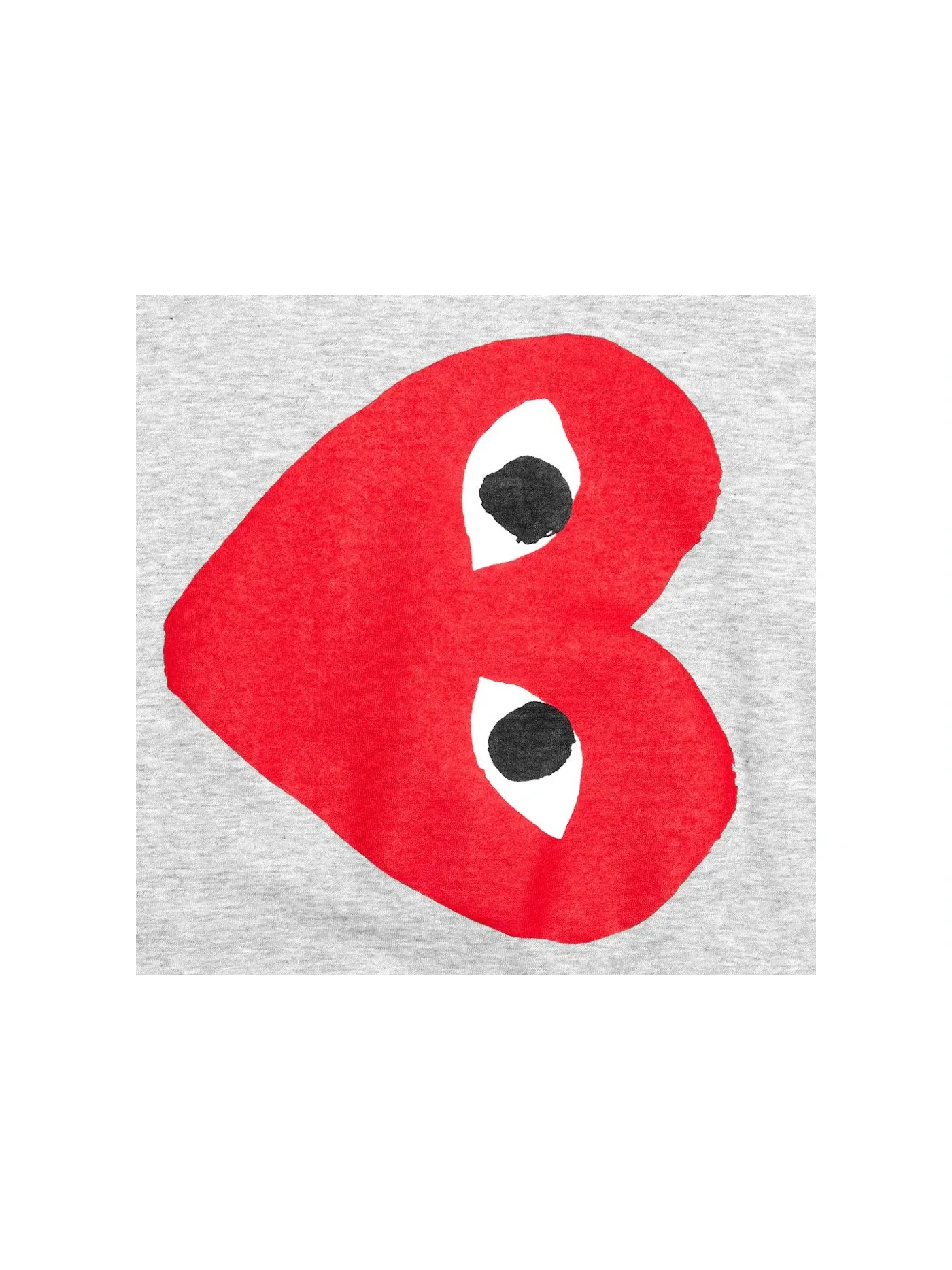 Детская футболка с длинным рукавом с принтом Red Sideways Heart Comme des Garcons PLAY — изображение 2 из 2, серый