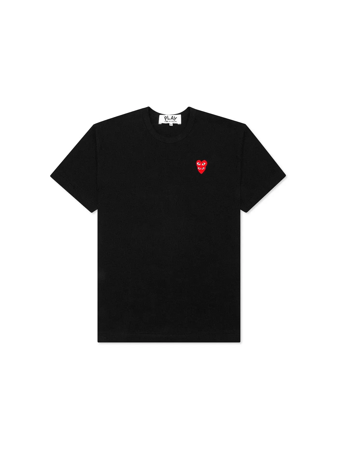 Футболка с принтом Red Stacked Heart Comme des Garcons PLAY — изображение 1 из 2, черный