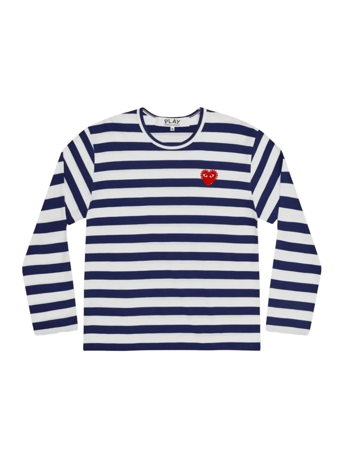 Мужская футболка с принтом Comme des Garcons PLAY Rhinestone Heart P1T805 T-shirt — изображение 1 из 2, темно-синий