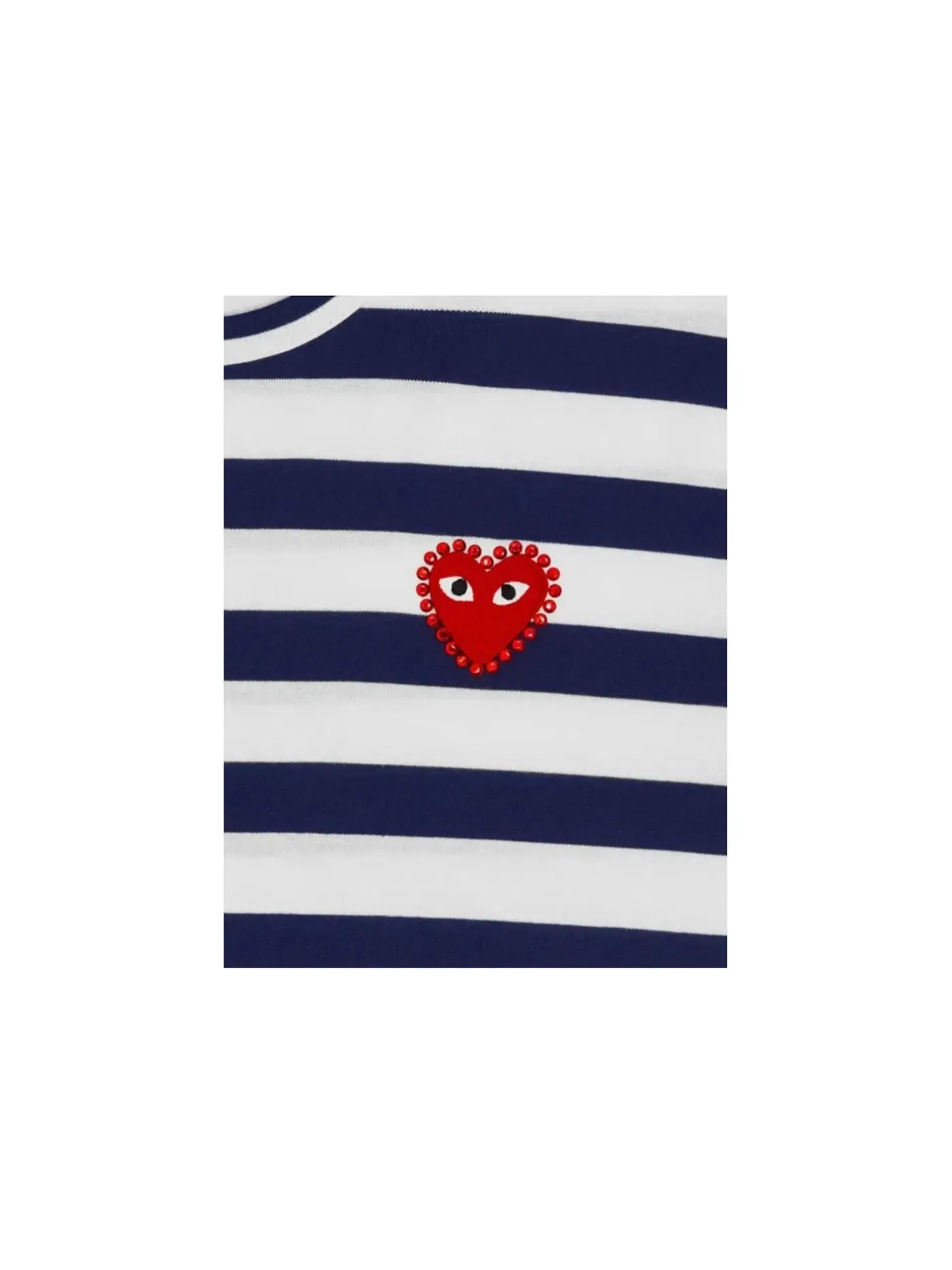 Мужская футболка с принтом Comme des Garcons PLAY Rhinestone Heart P1T805 T-shirt — изображение 2 из 2, темно-синий