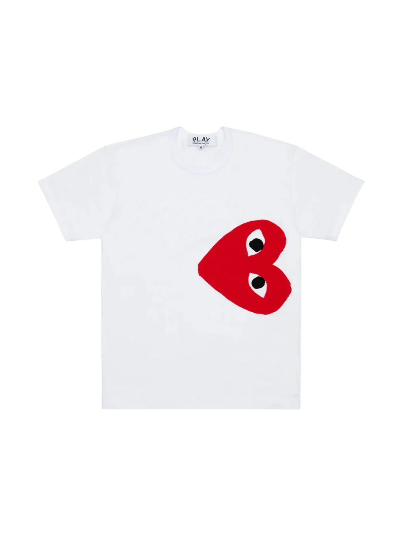 Детская футболка с принтом Comme des Garcons PLAY T-shirt — изображение 1 из 1, белый/красный