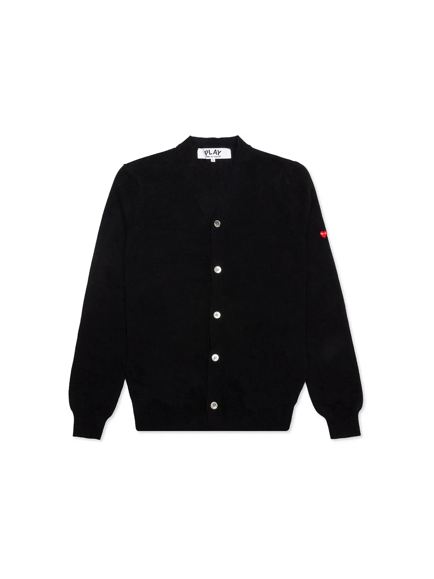Детский кардиган-свитер с сердцем на рукаве Comme des Garcons PLAY — изображение 1 из 1, черный