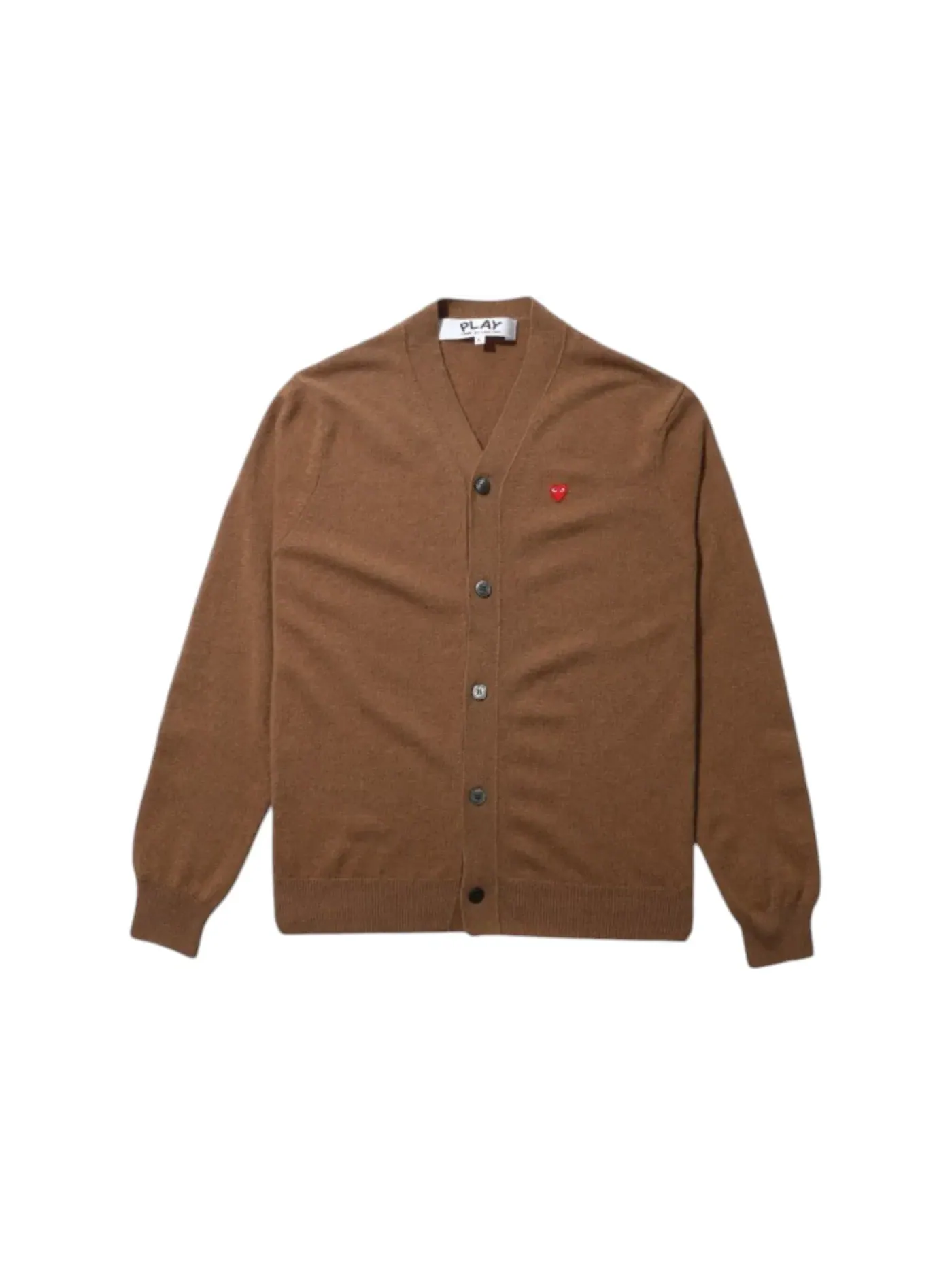 Детский кардиган-свитер с принтом Small Heart Patch Comme des Garcons PLAY — изображение 1 из 1, коричневый