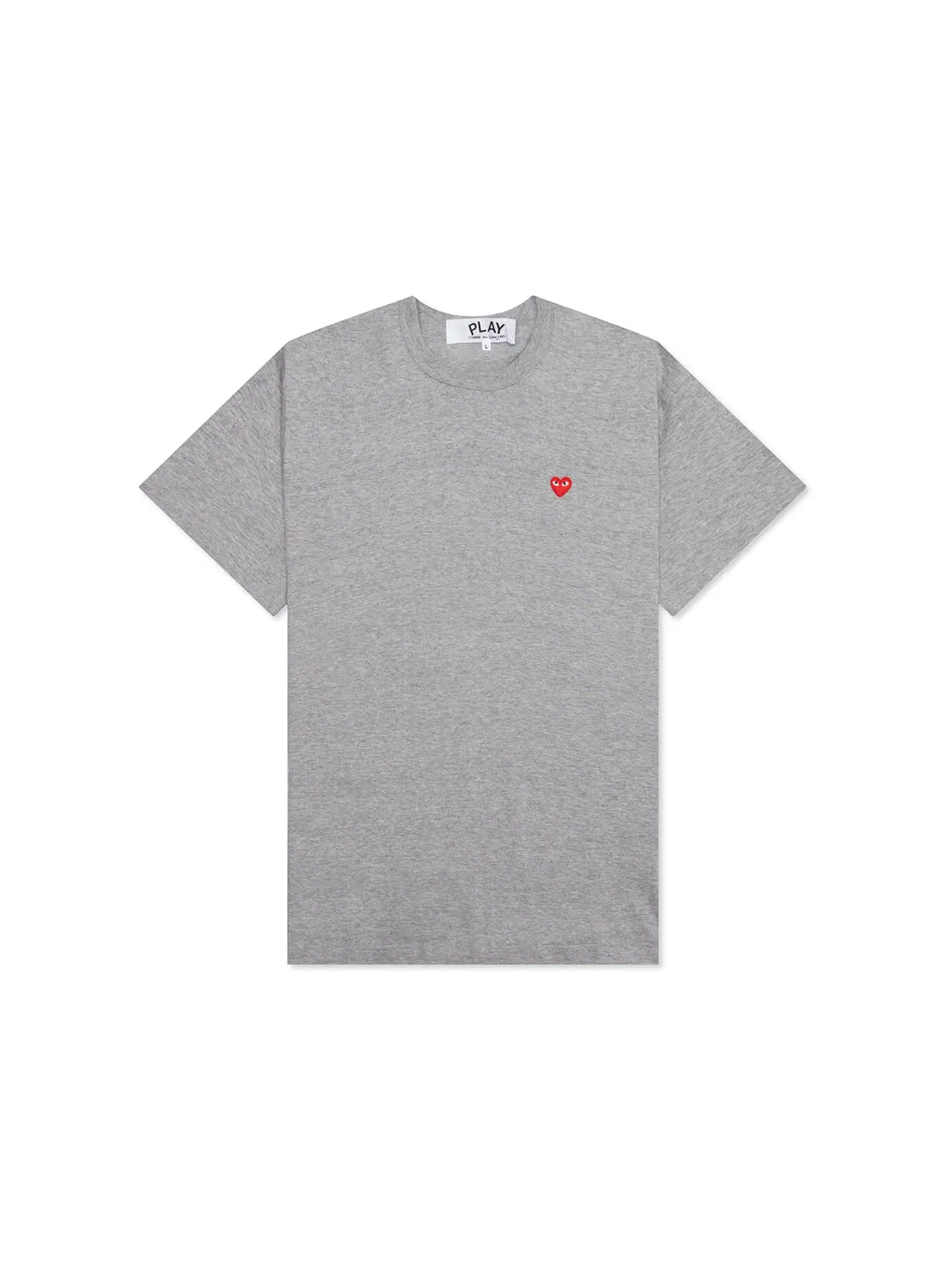 Унисекс футболка с принтом Small Red Heart Comme des Garcons PLAY — изображение 1 из 2, серый