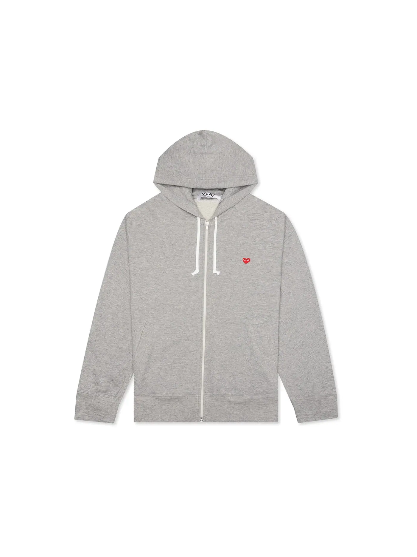Детское худи с принтом Small Red Heart Comme des Garcons PLAY — изображение 1 из 2, серый