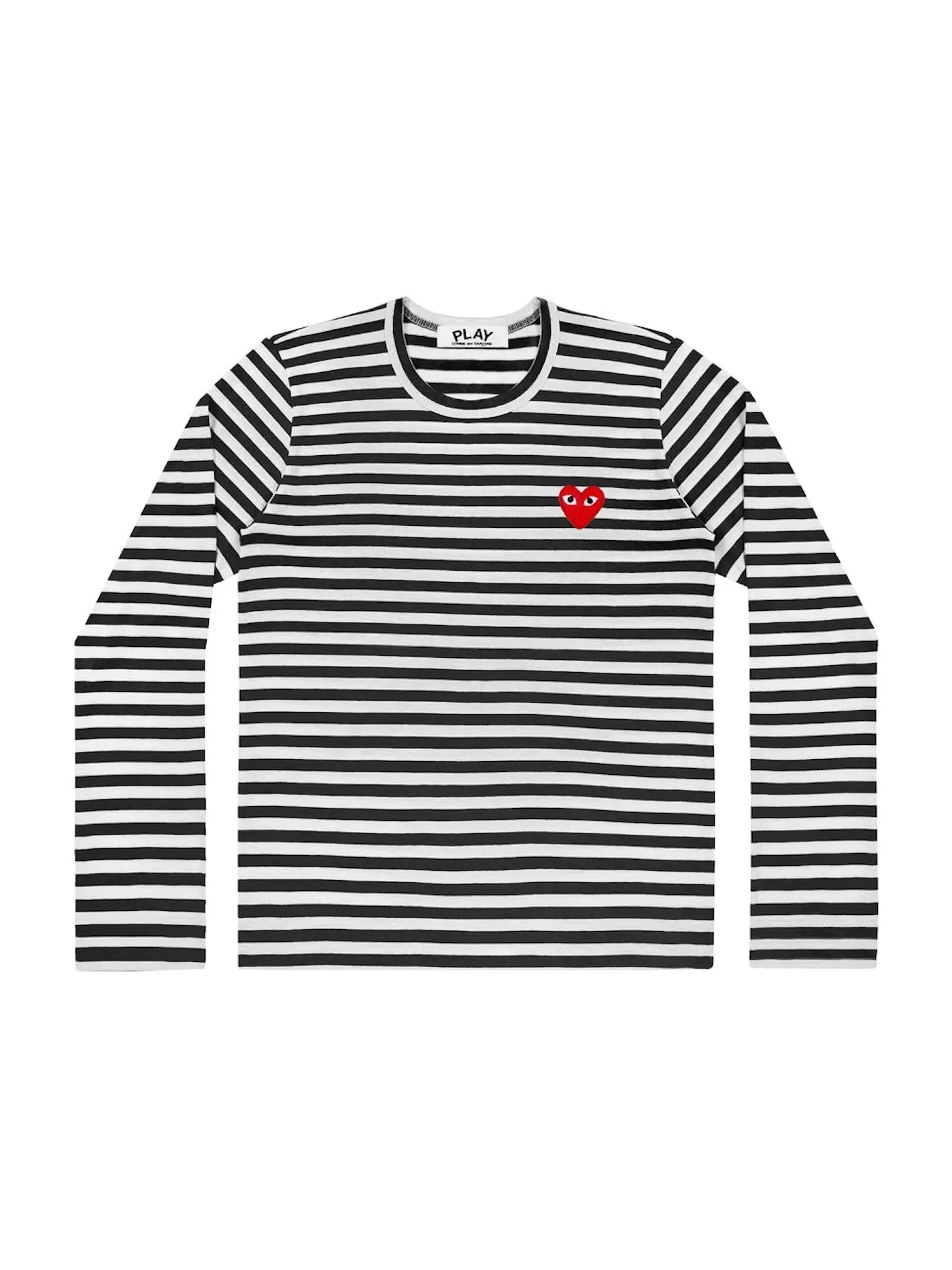 Футболка с длинным рукавом в полоску Comme des Garcons PLAY — изображение 1 из 1, черный/белый