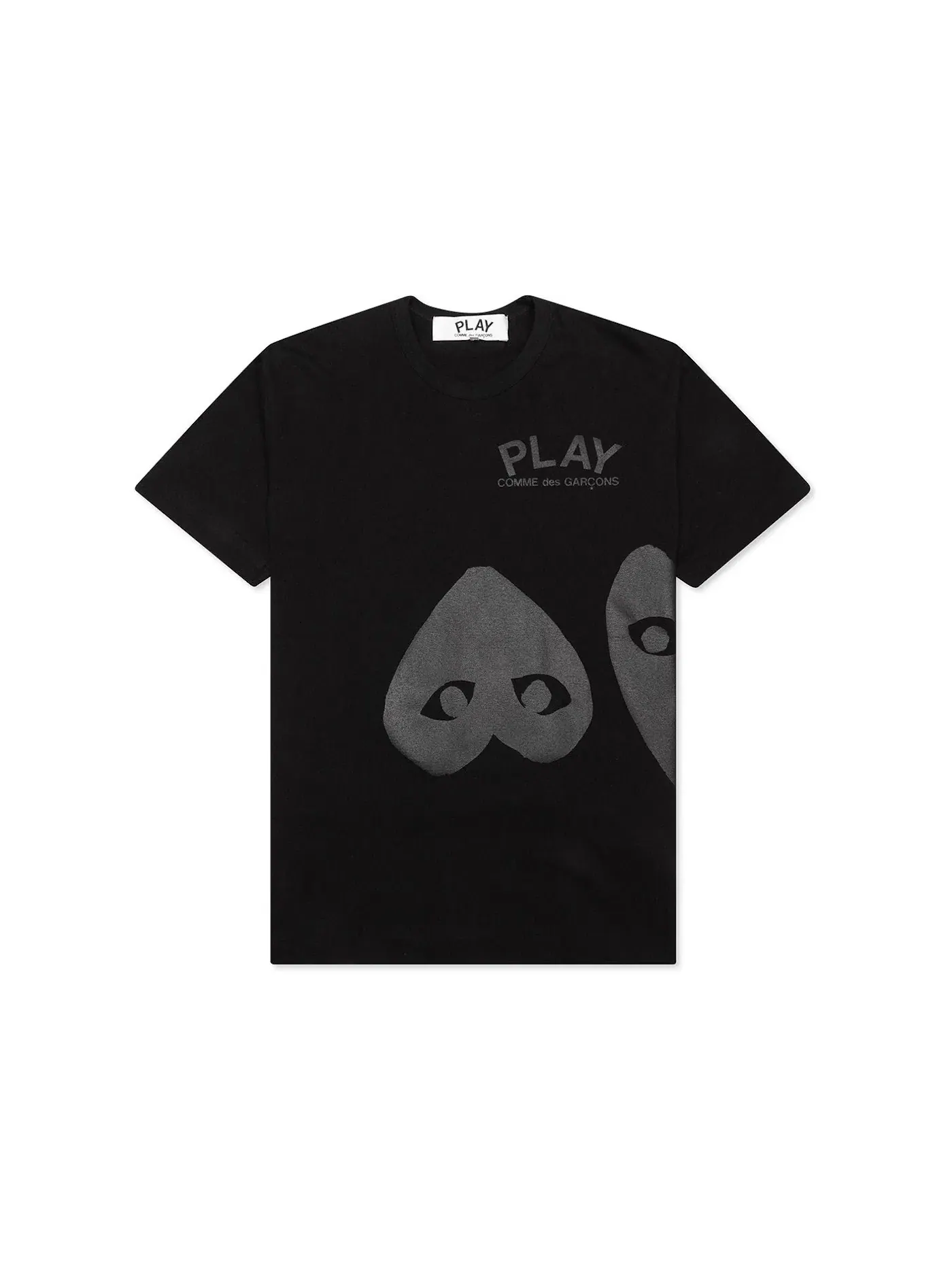 Футболка с принтом Three Black Hearts Comme des Garcons PLAY — изображение 1 из 3, черный