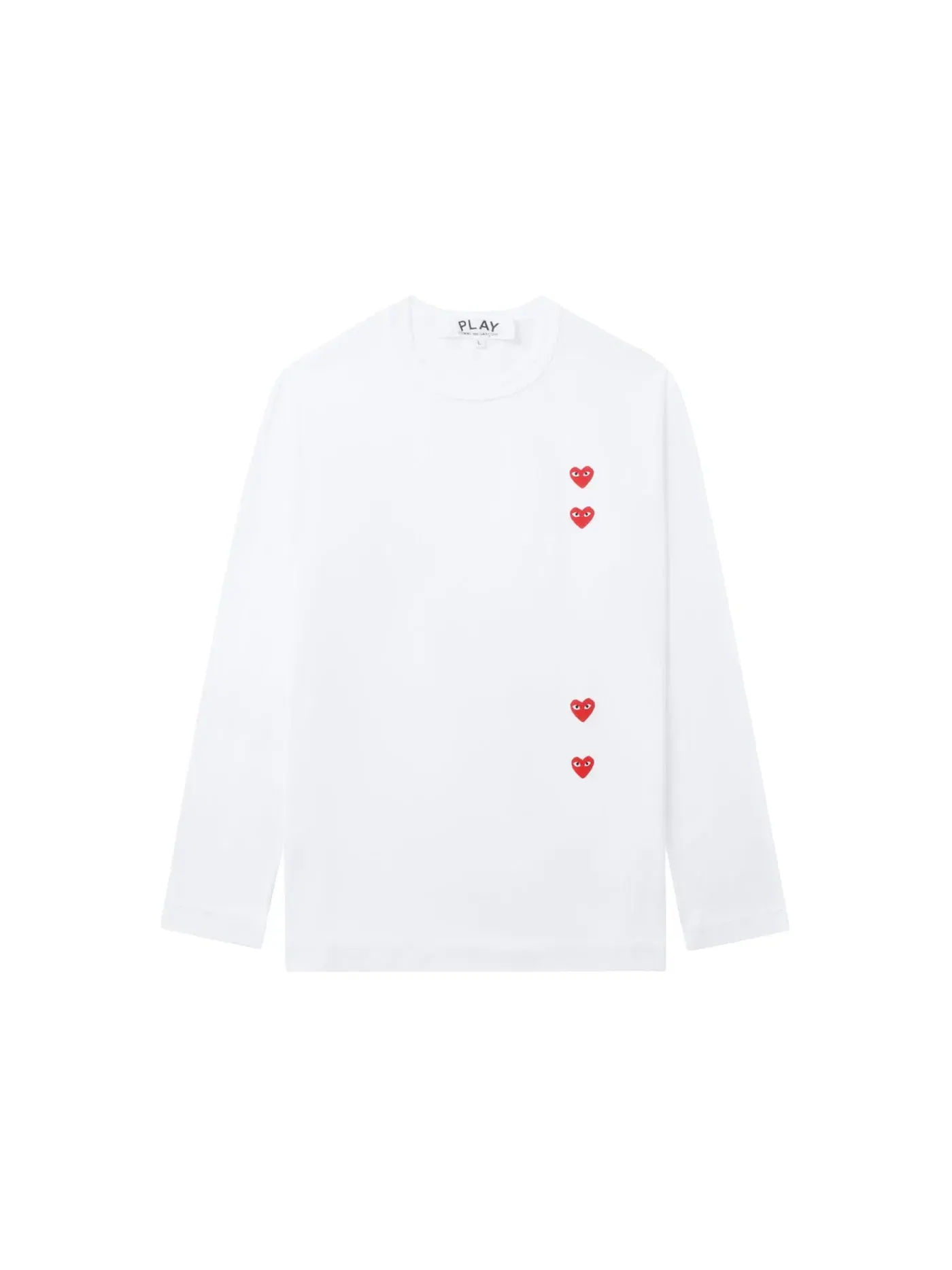 Детская футболка с длинным рукавом L/S Tee Comme des Garcons PLAY — изображение 1 из 1, белый