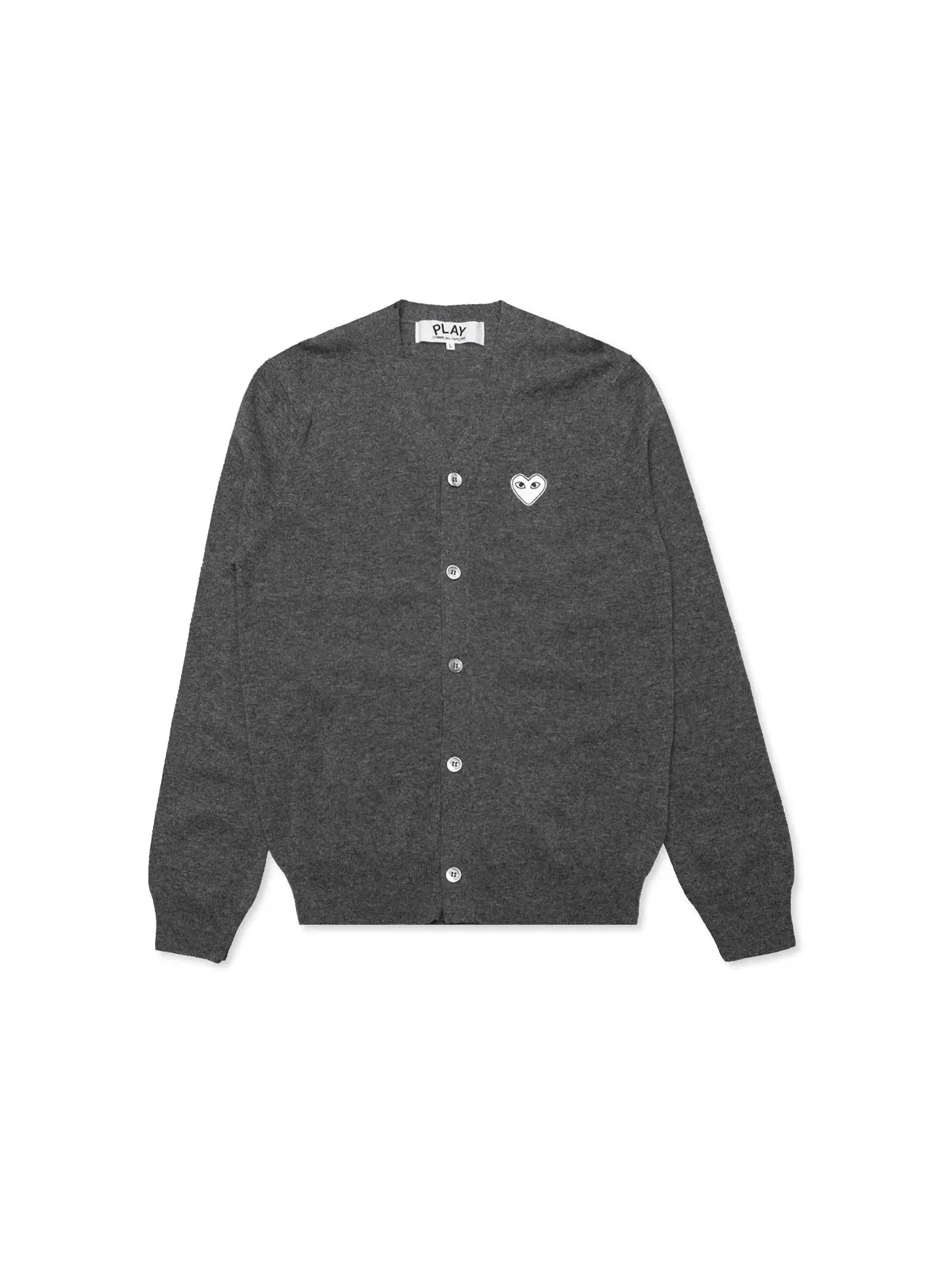 Детский кардиган-свитер с принтом Sweater Comme des Garcons PLAY — изображение 1 из 2, серый