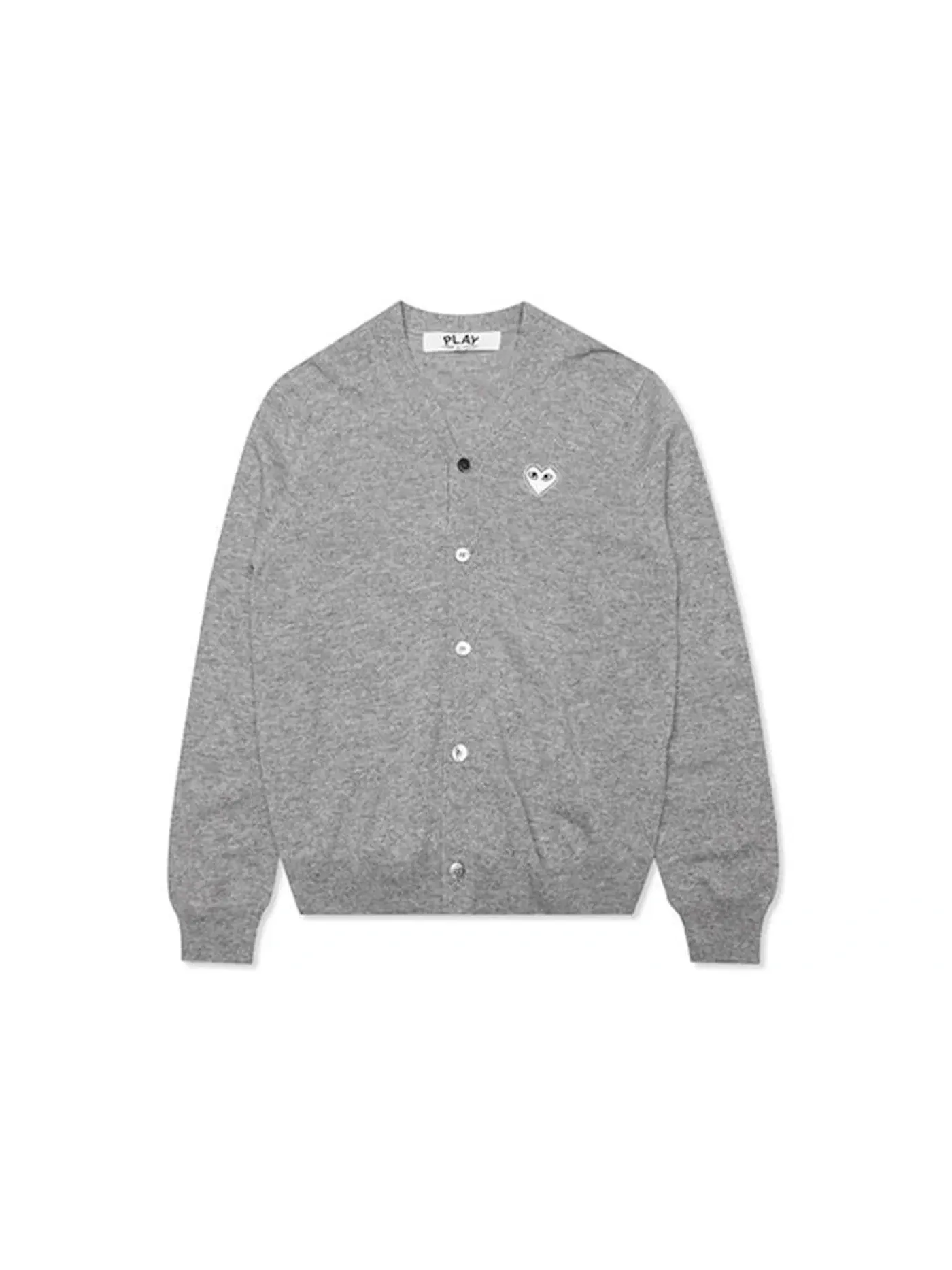 Детский кардиган-свитер с принтом White Heart Comme des Garcons PLAY — изображение 1 из 2, светлый серый