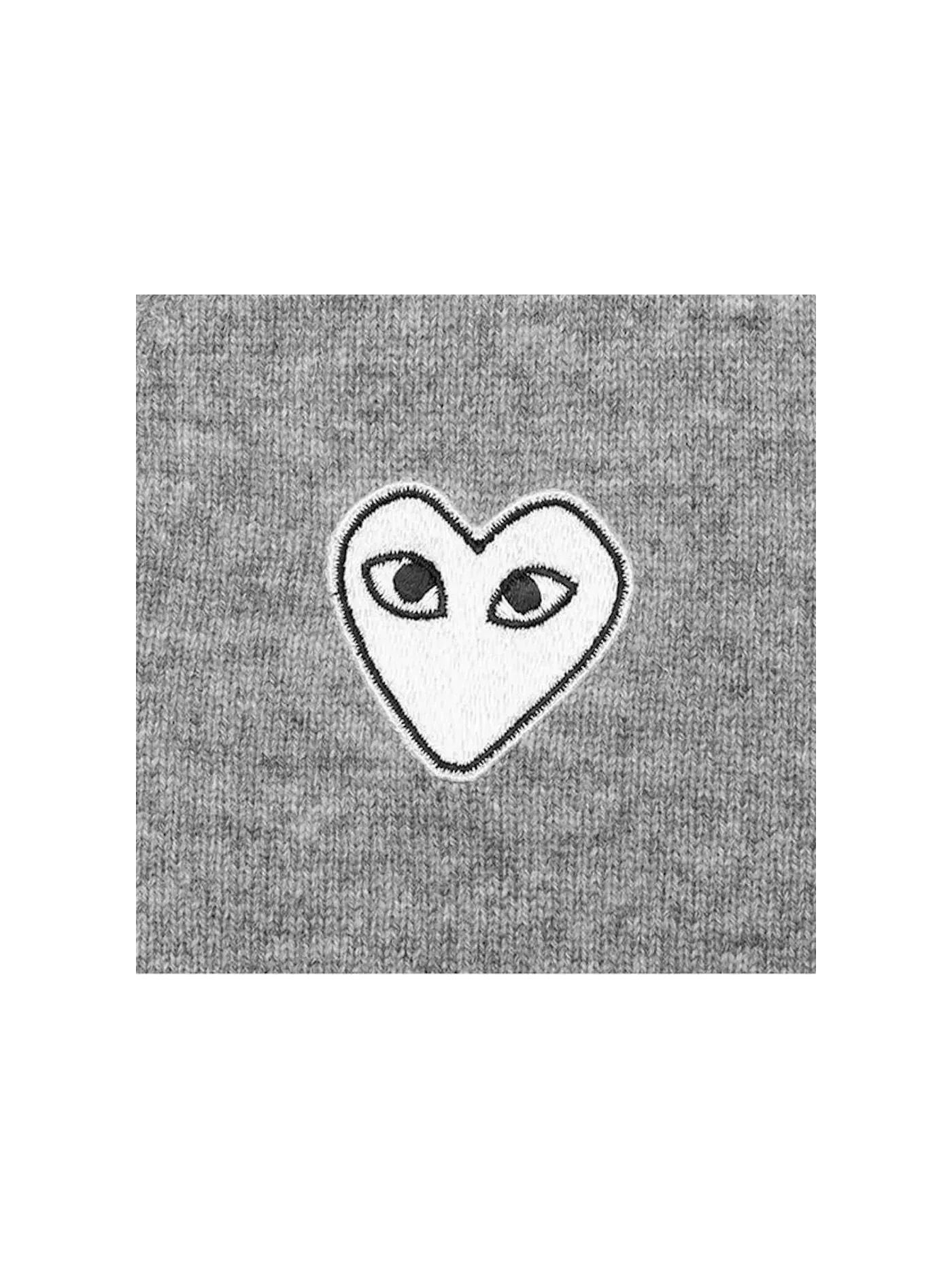 Детский кардиган-свитер с принтом White Heart Comme des Garcons PLAY — изображение 2 из 2, светлый серый