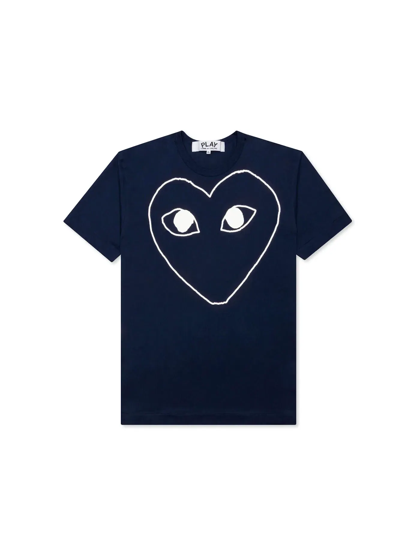 Футболка с принтом Outline Heart Comme des Garcons PLAY — изображение 1 из 2, темно-синий