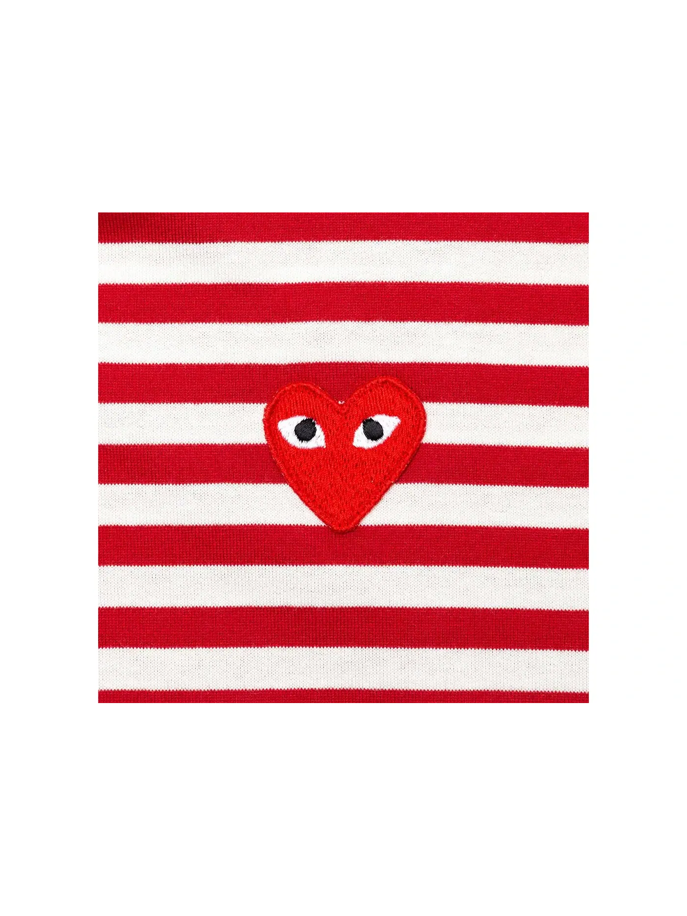 Женская футболка с длинным рукавом с принтом Comme des Garcons PLAY — изображение 2 из 2, красный/белый