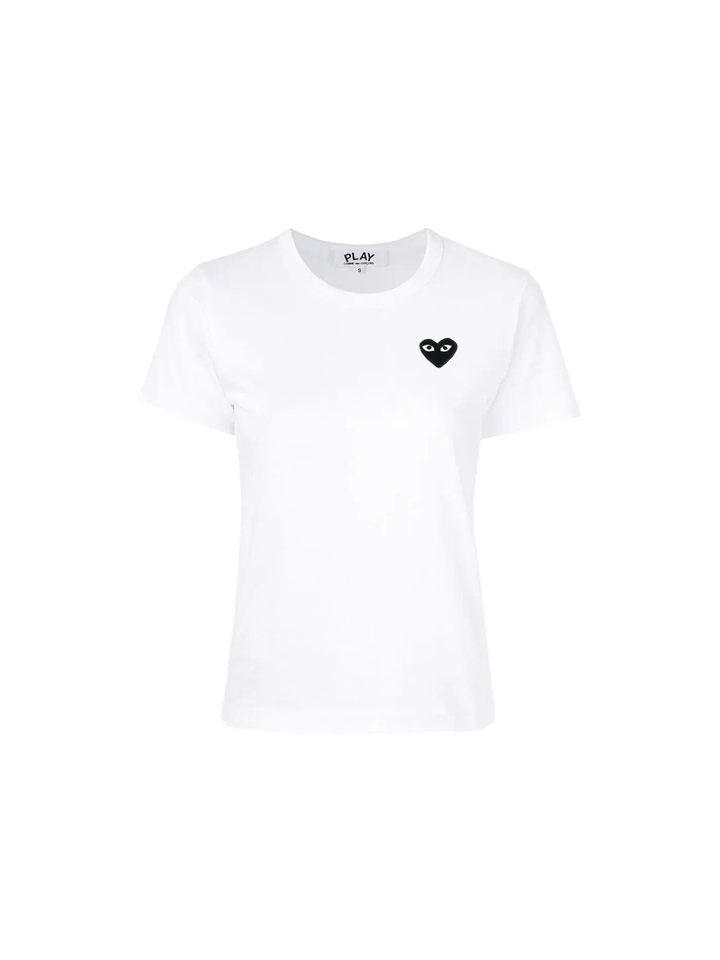 Женская футболка с принтом Emblem Comme des Garcons PLAY — изображение 1 из 2, белый черный