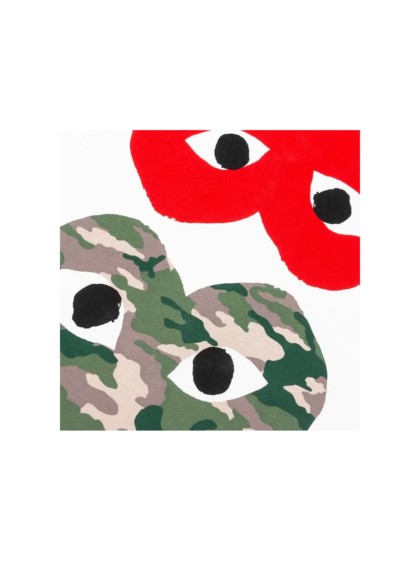 Женская футболка с принтом Camouflage Mirror Heart Comme des Garcons PLAY — изображение 3 из 3, белый