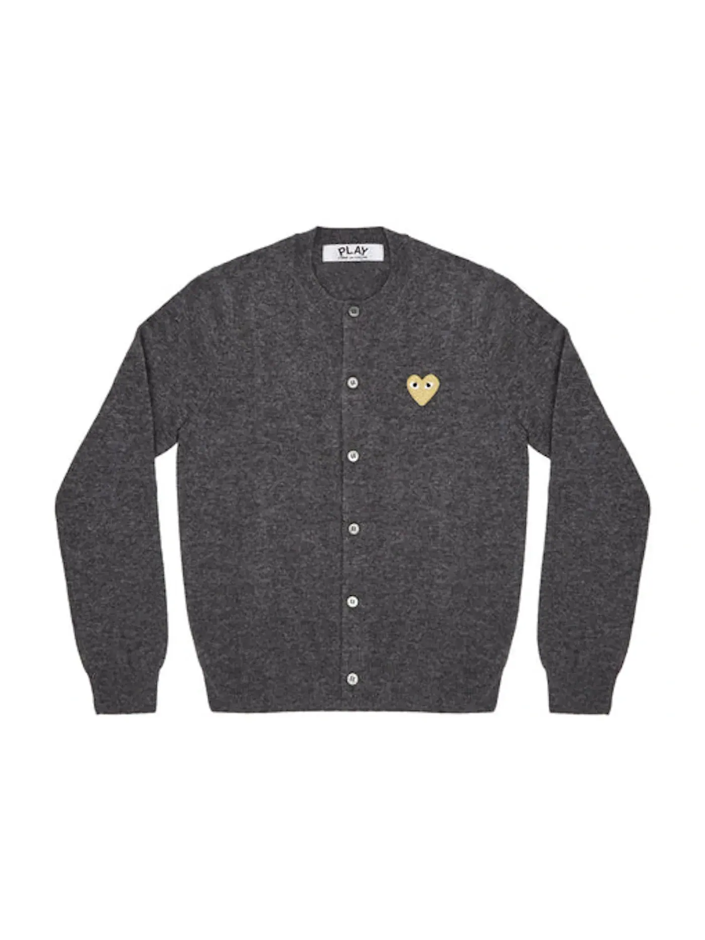 Женский кардиган с принтом Gold Heart Comme des Garcons PLAY — изображение 1 из 1, серый