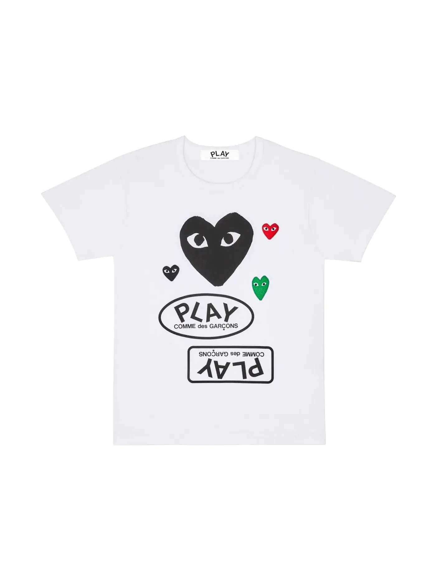 Женская футболка с принтом Comme des Garcons PLAY — изображение 1 из 1, белый