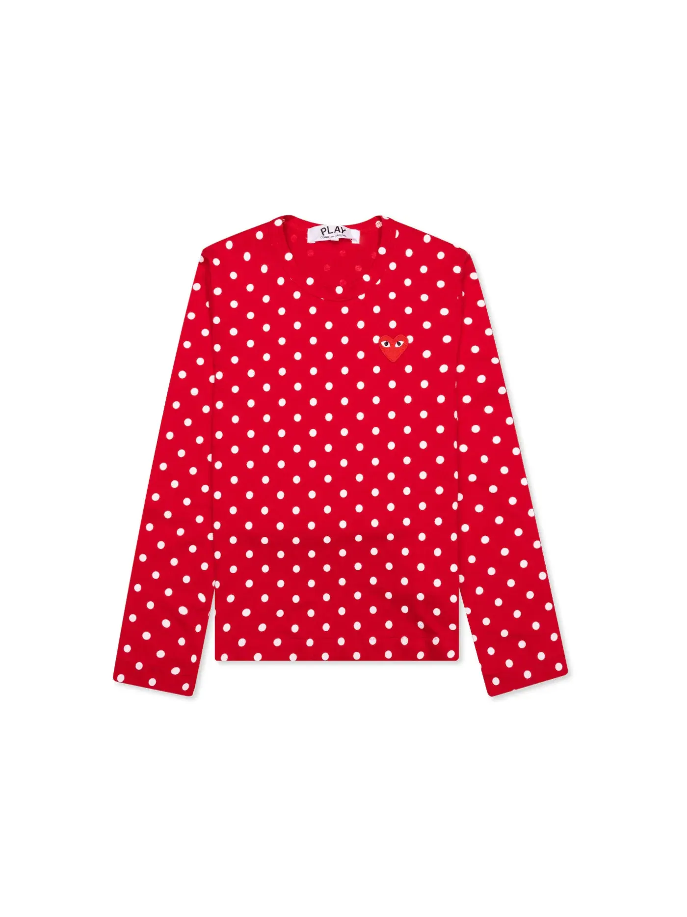 Женская футболка с длинным рукавом Polka Dot Comme des Garcons PLAY — изображение 1 из 2, красный
