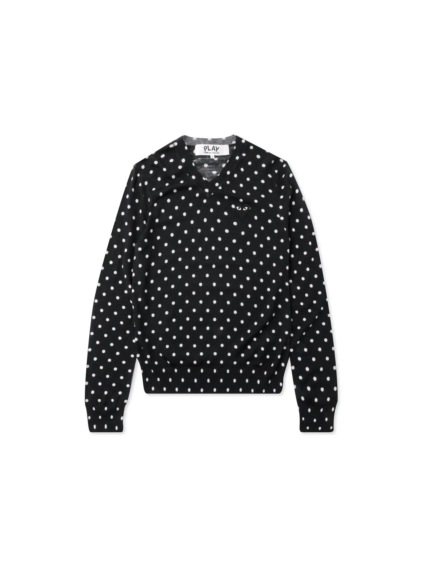 Женский свитер с принтом в горошек Sweater Comme des Garcons PLAY — изображение 1 из 2, черный